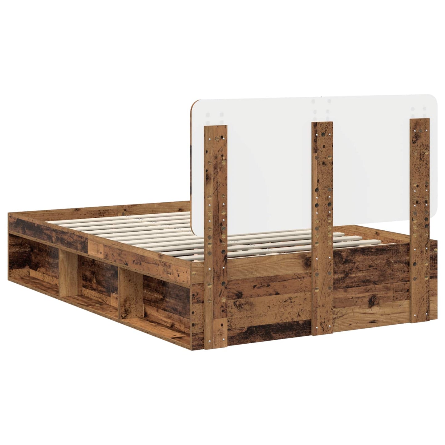 Sengestamme med hodegjerde Gammelt tre 120 x 200 cm Massiv furu