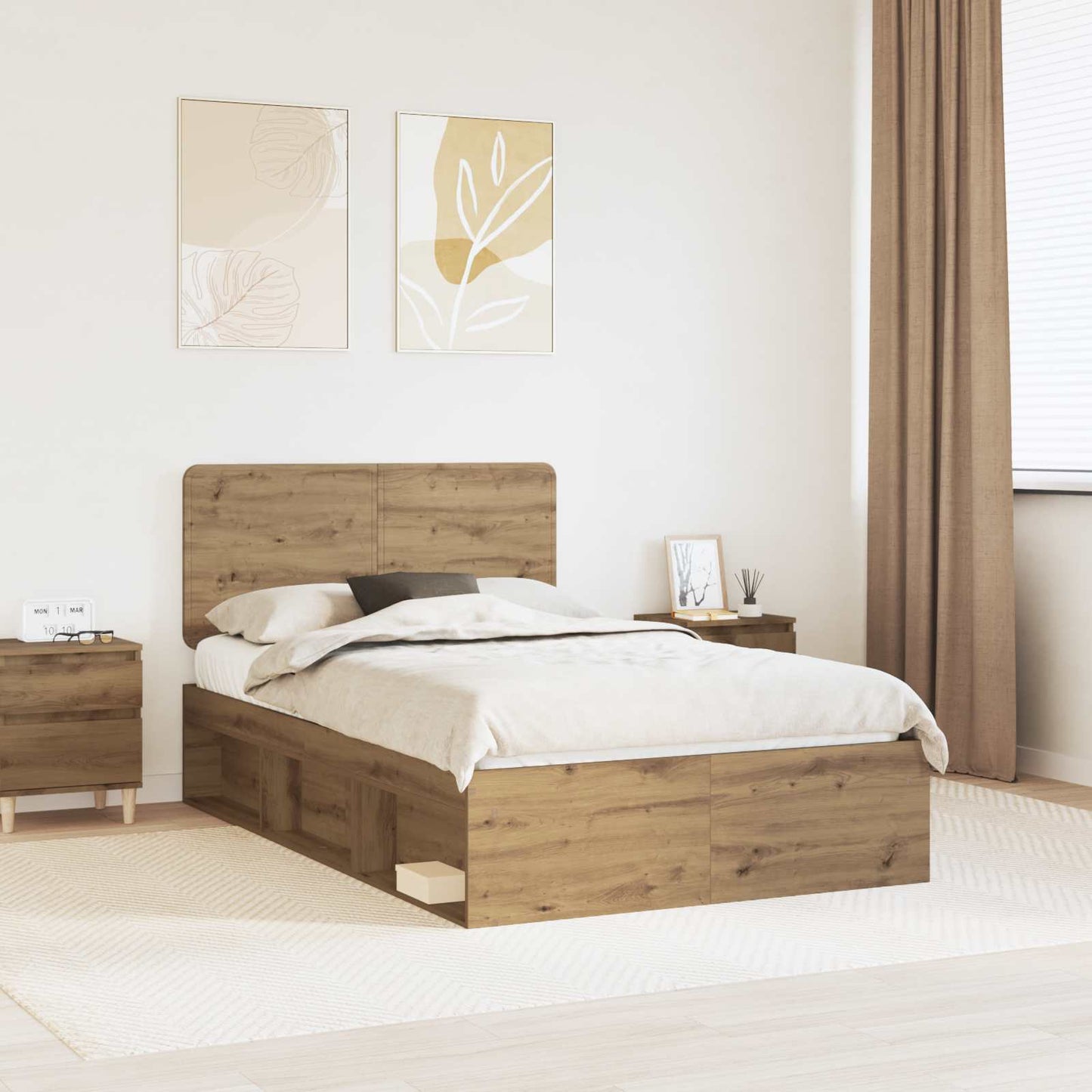 Sengestamme Kunstnerisk Eik 120 x 190 cm Massiv furu