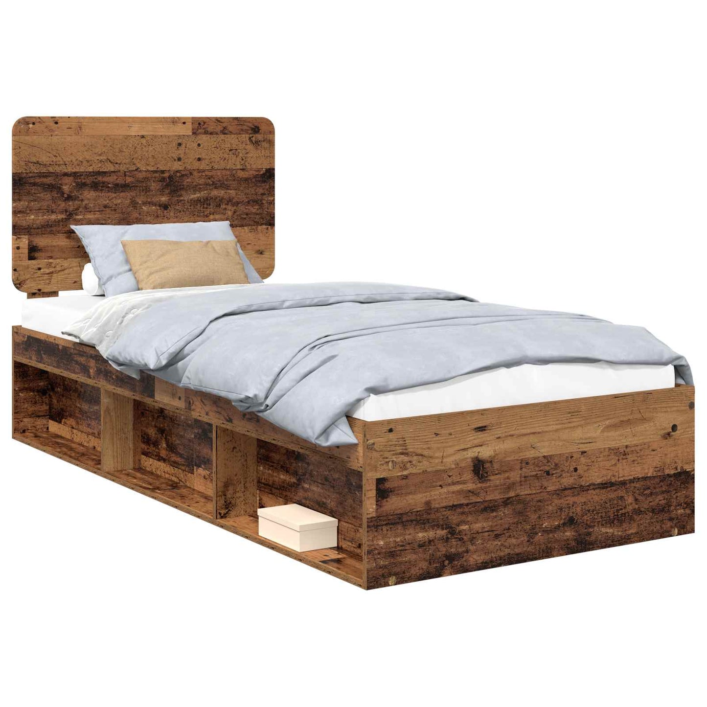 Sengestamme med hodegjerde Gammelt tre 100 x 200 cm Massiv furu