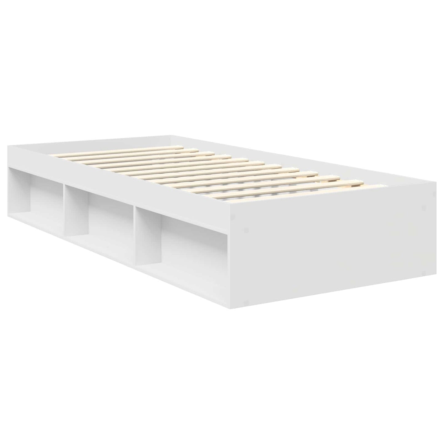 Sengestamme med hodegjerde Hvit 90 x 190 cm Massiv furu