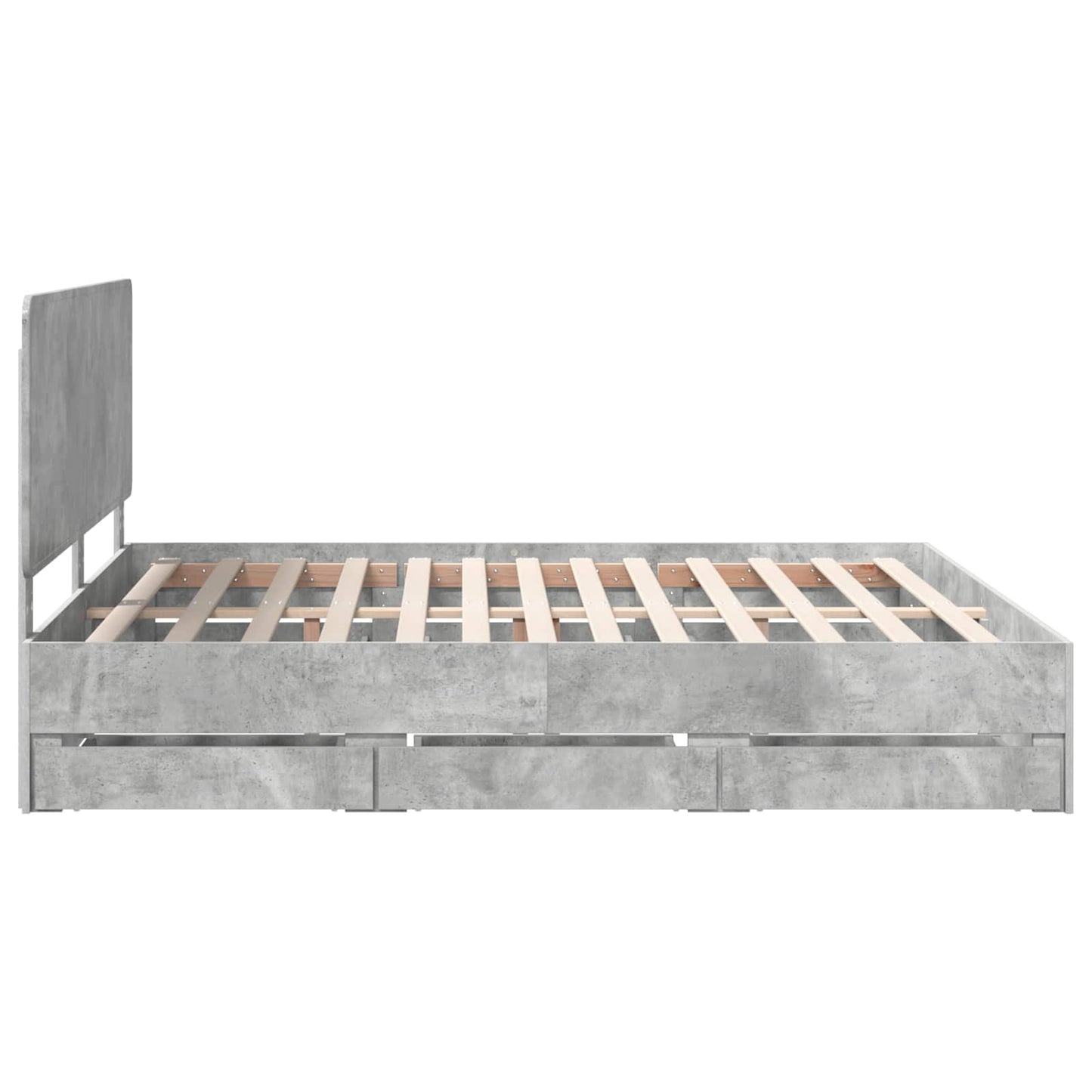 Sengestamme med skuff Betonggrå 200 x 200 cm Ingeniørtre