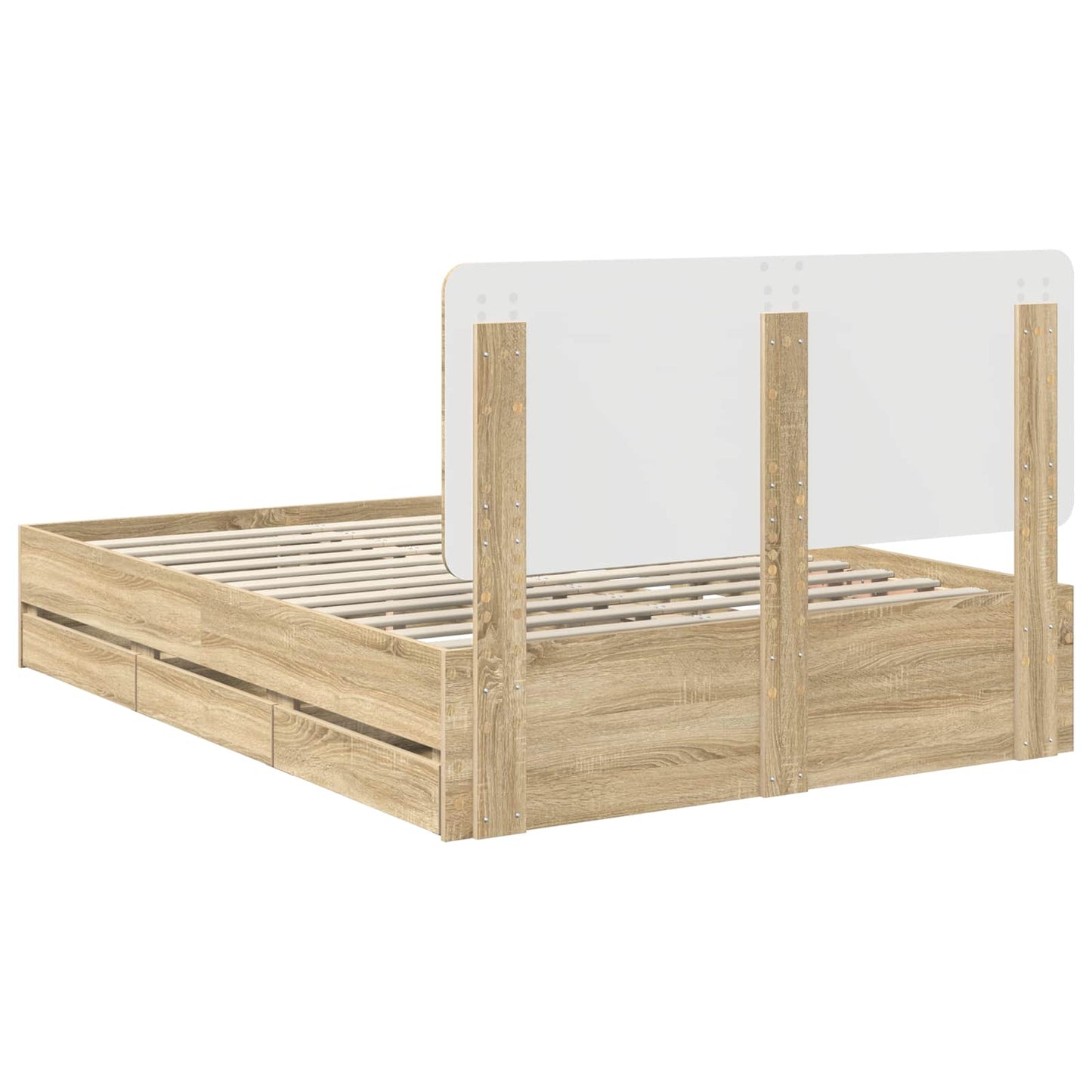 Sengestamme med skuff Sonoma eik 150 x 200 cm Ingeniørtre