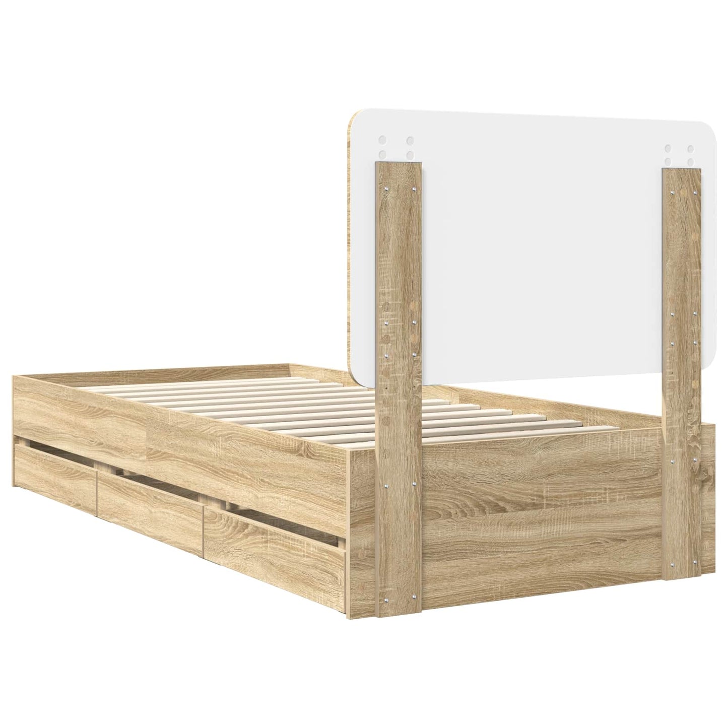 Sengestamme med skuff Sonoma eik 90 x 200 cm Ingeniørtre