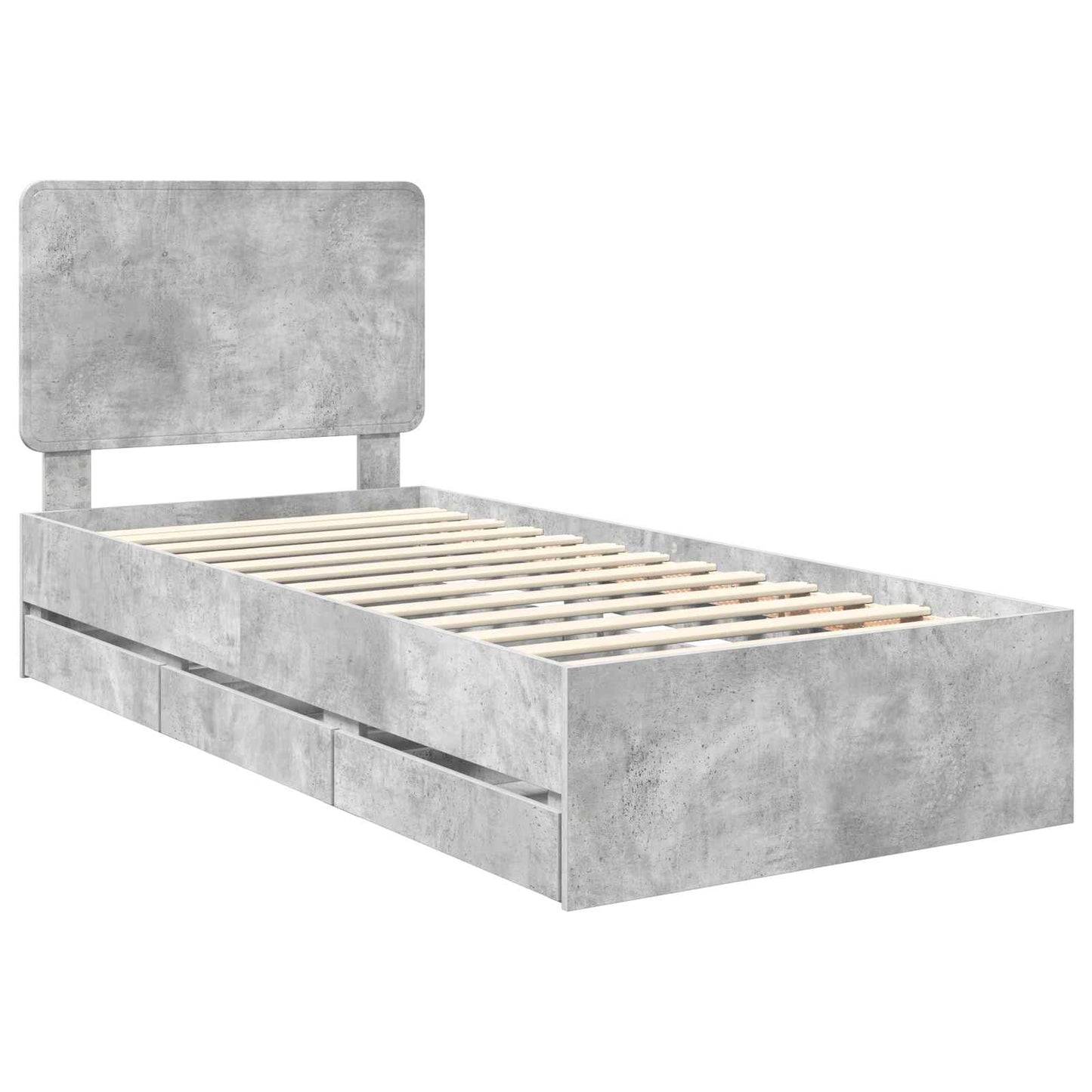Sengestamme med skuff Betonggrå 75 x 190 cm Ingeniørtre