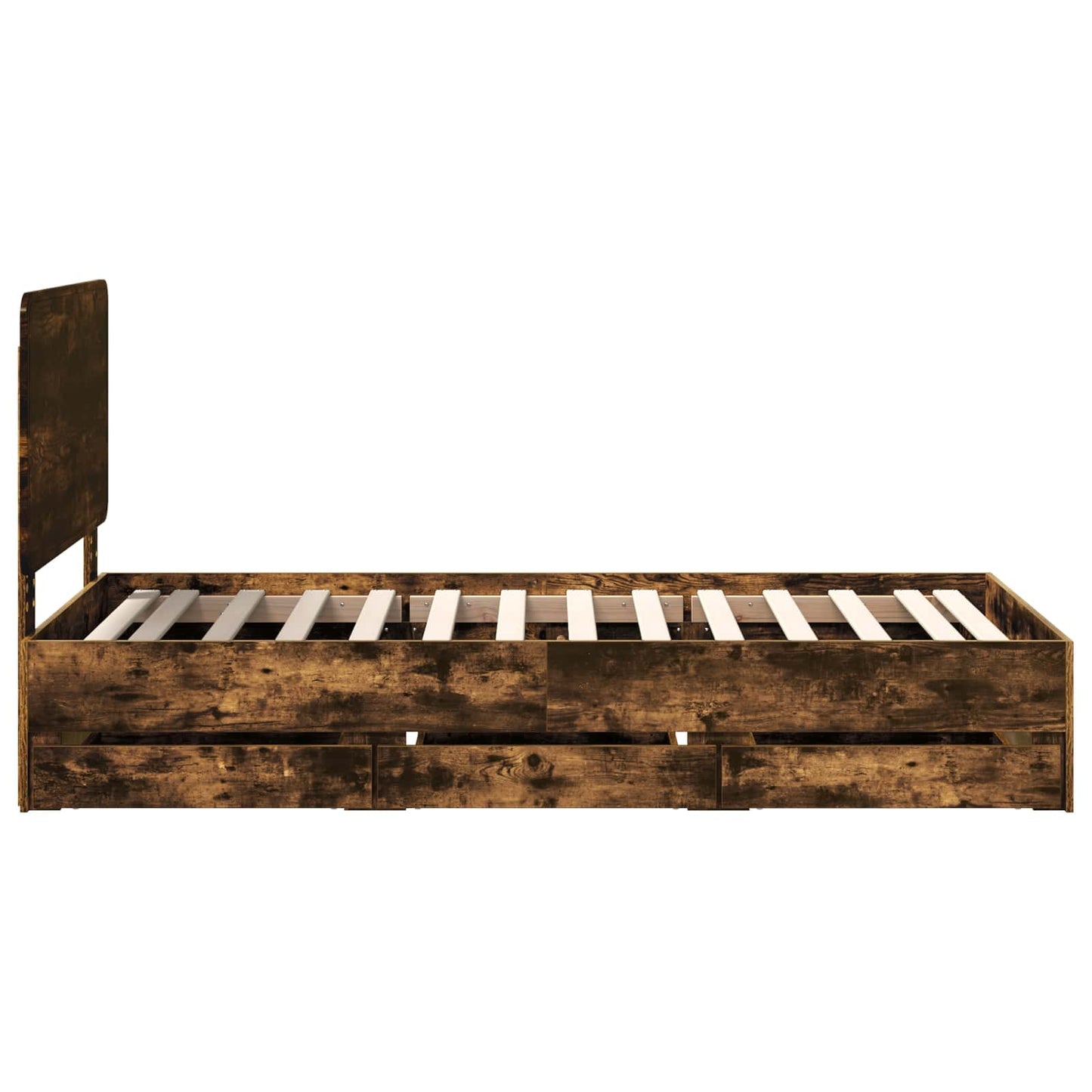 Sengestamme med skuff Røkt eik 75 x 190 cm Ingeniørtre