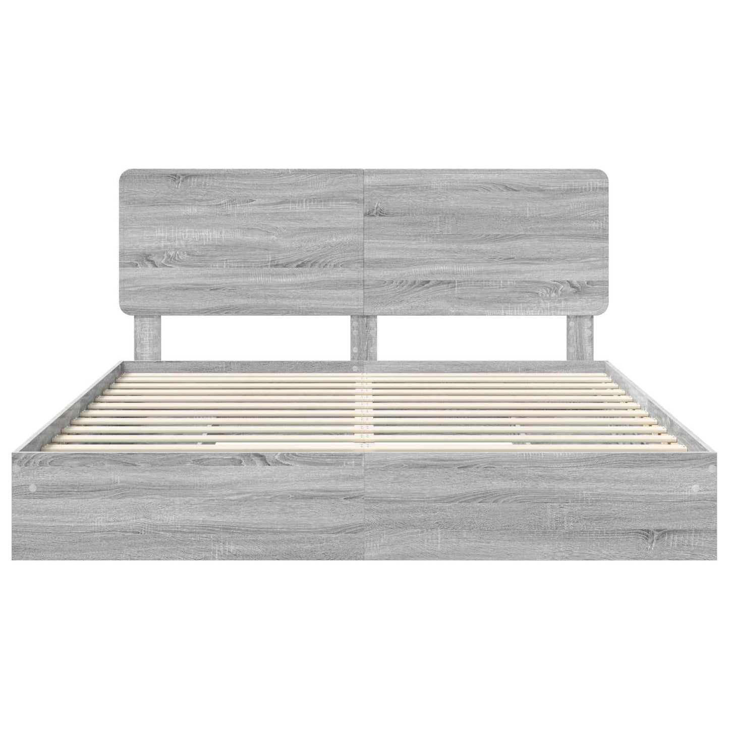 Seng med Oppbevaring Grå Sonoma 200 x 200 cm Konstruert tre
