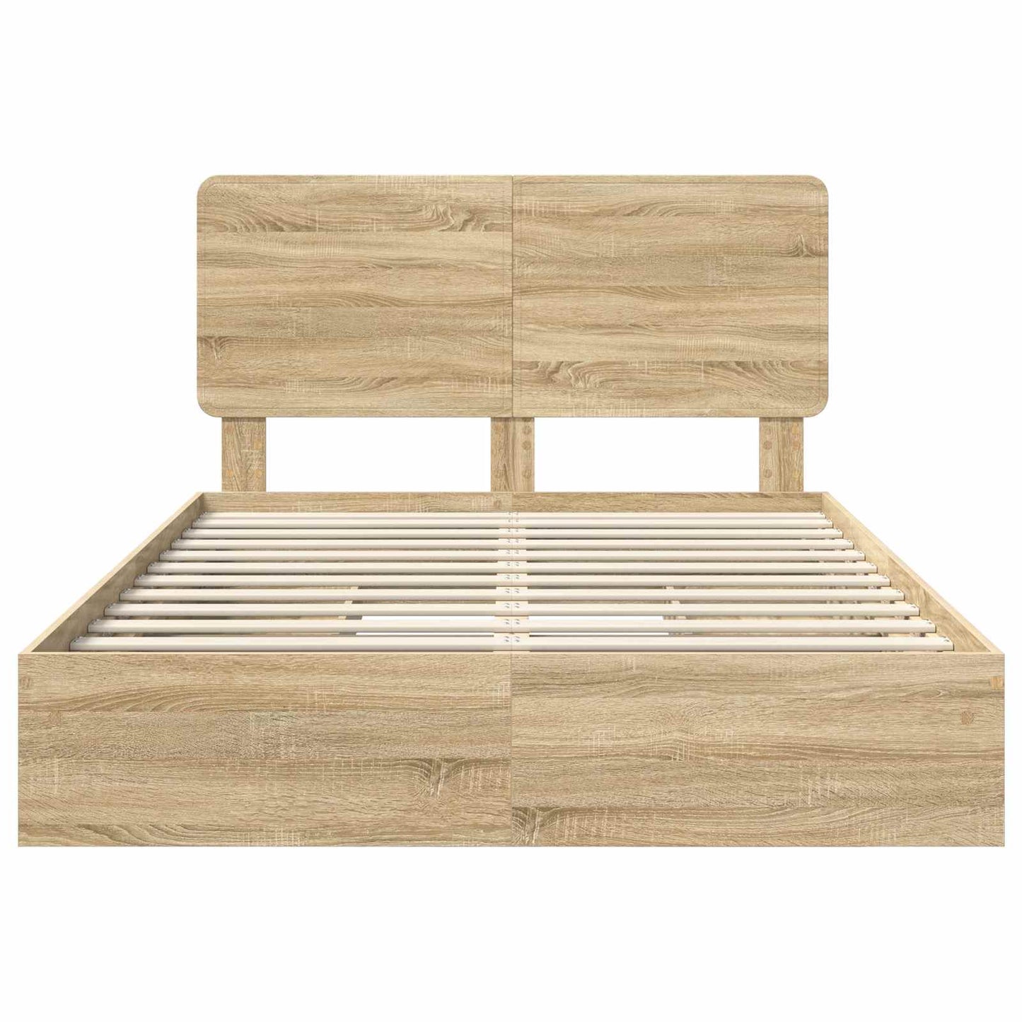 Seng med Oppbevaring Sonoma eik 160 x 200 cm Konstruert tre
