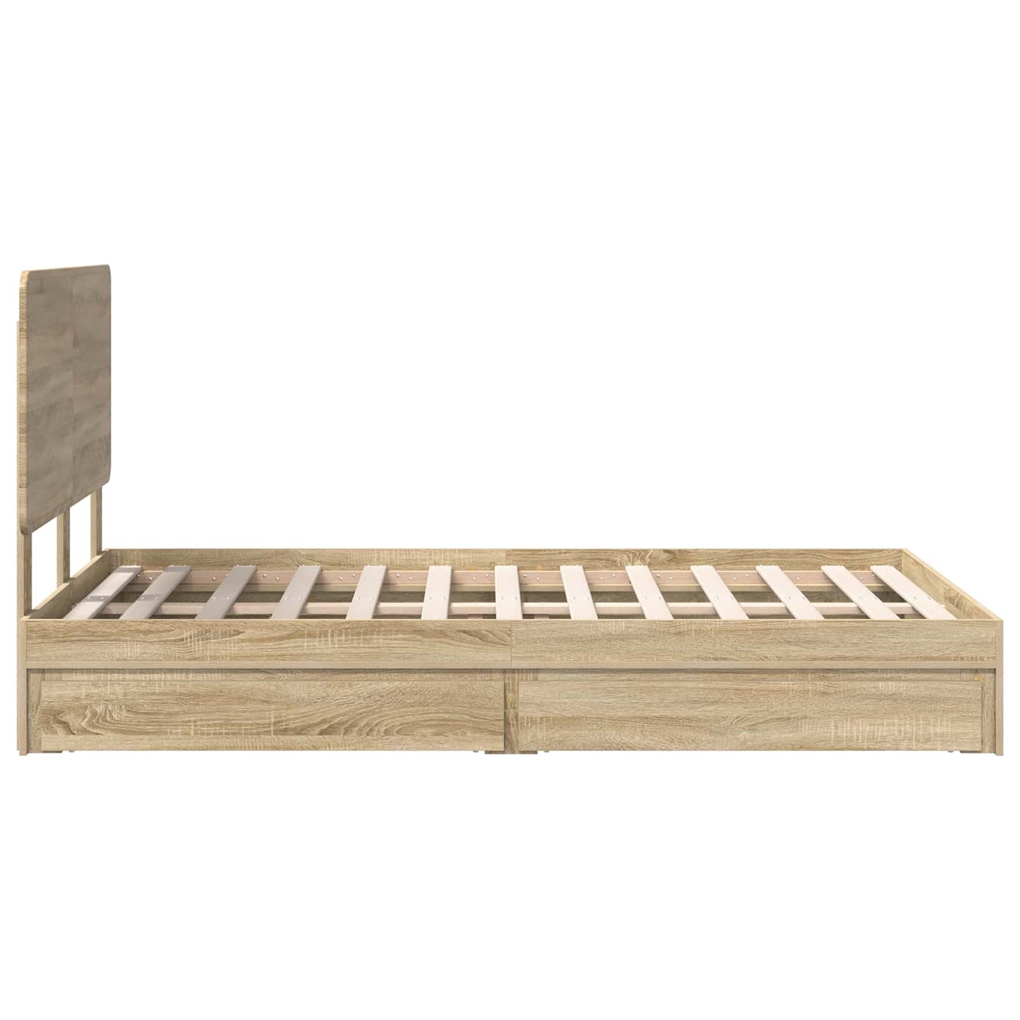 Seng med Oppbevaring Sonoma eik 135 x 190 cm Konstruert tre