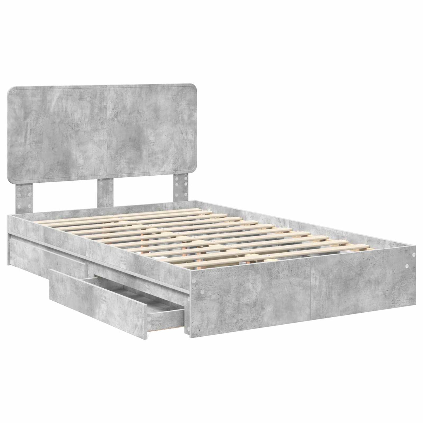 Seng med Oppbevaring Betonggrå 135 x 190 cm Konstruert tre