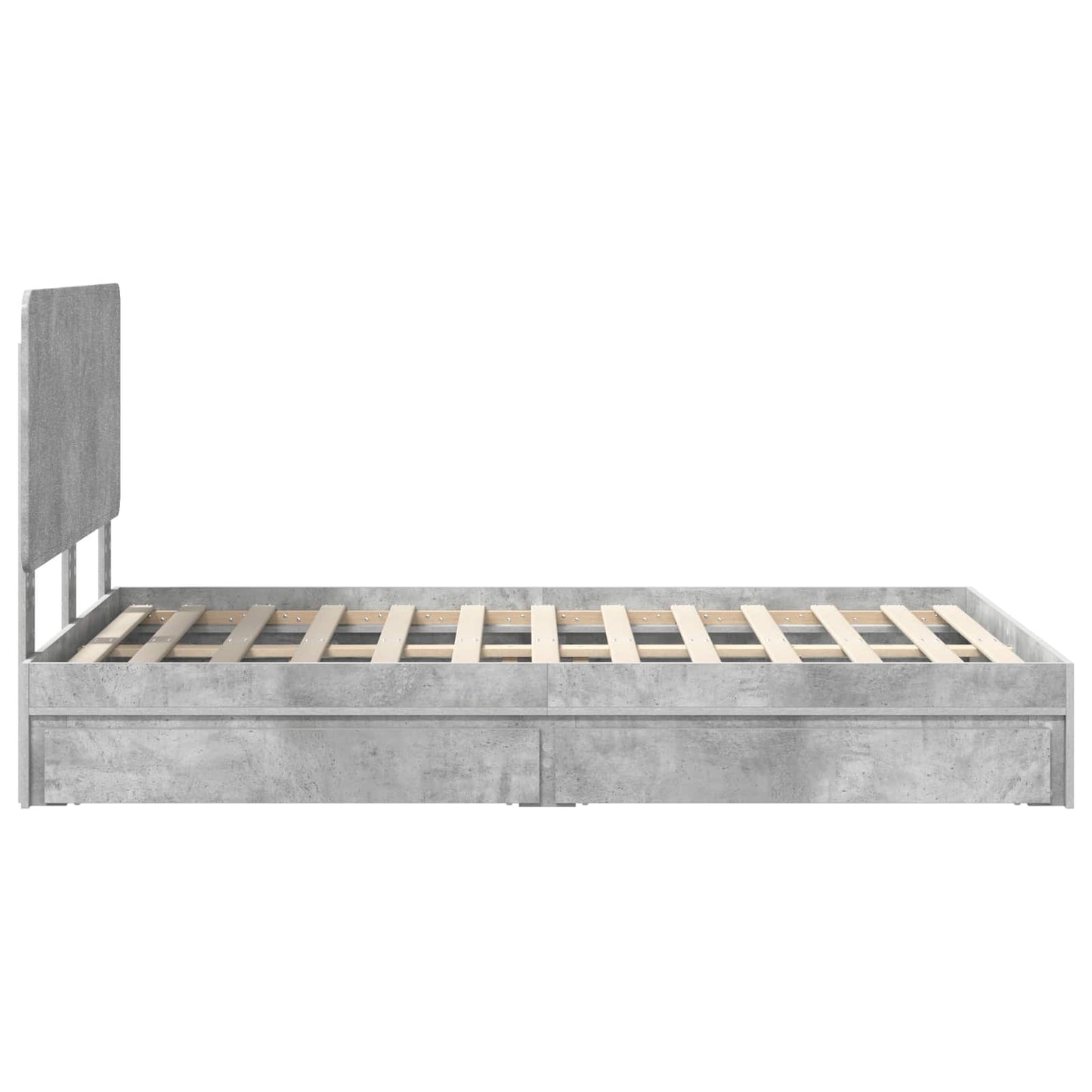 Seng med Oppbevaring Betonggrå 135 x 190 cm Konstruert tre