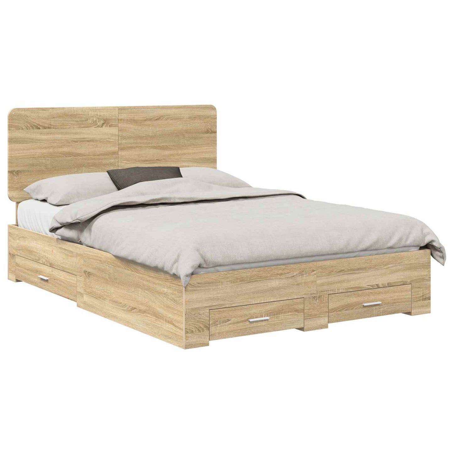 Sengestamme med skuff Sonoma eik 150 x 200 cm Konstruert tre