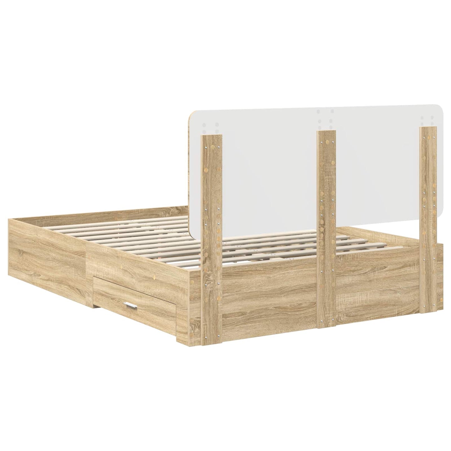Sengestamme med skuff Sonoma eik 150 x 200 cm Konstruert tre