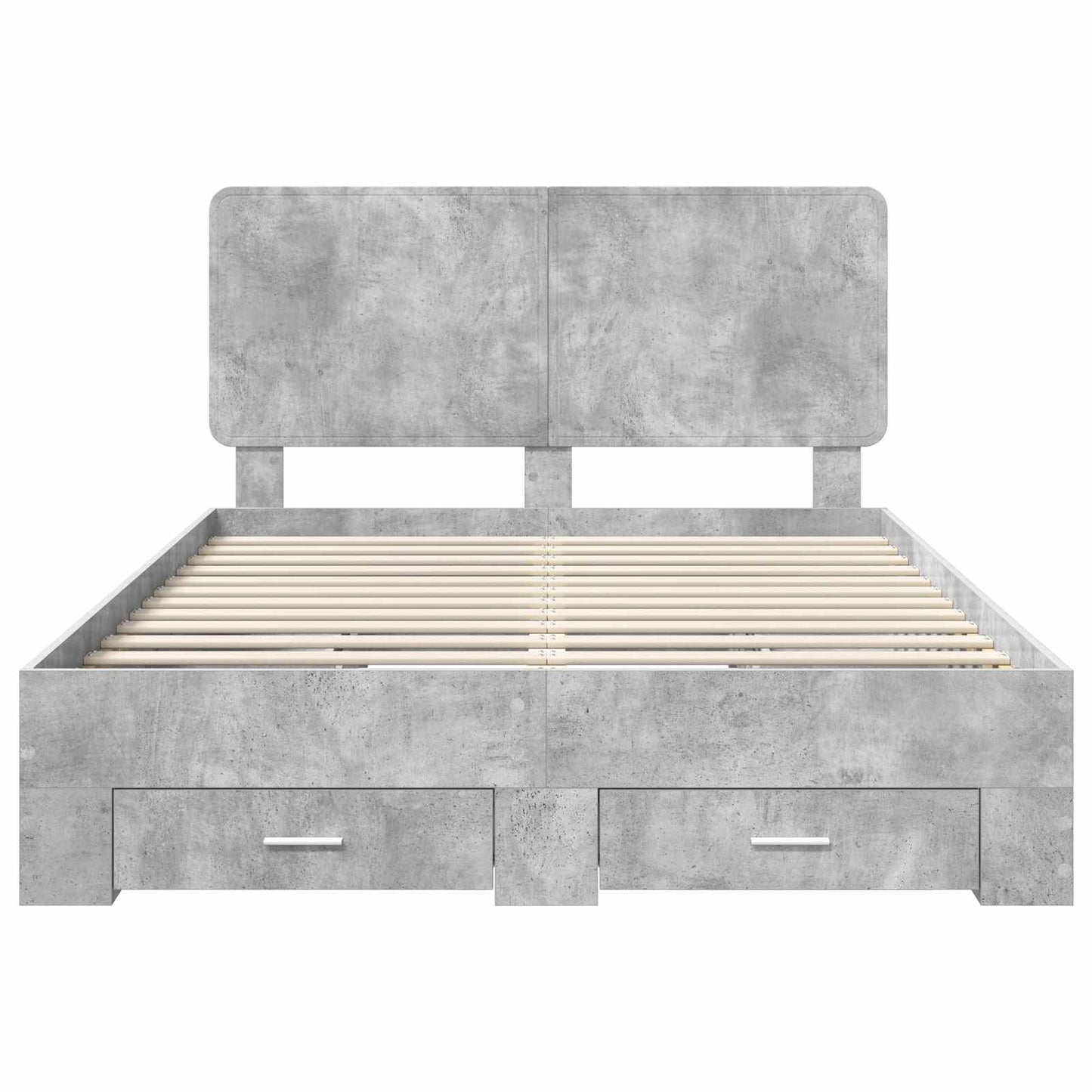 Sengestamme med skuff Betonggrå 140 x 190 cm Konstruert tre
