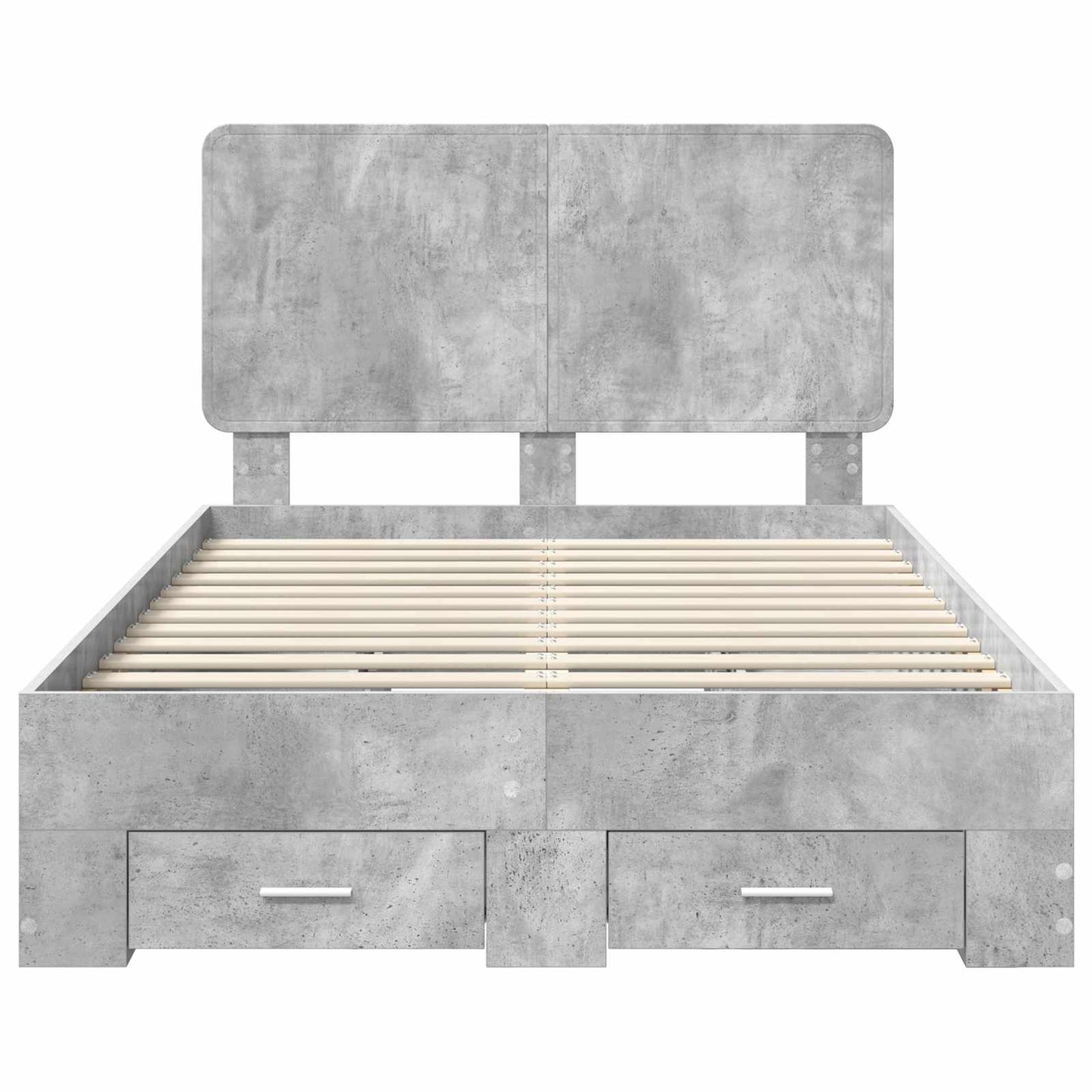Sengestamme med skuff Betonggrå 135 x 190 cm Konstruert tre
