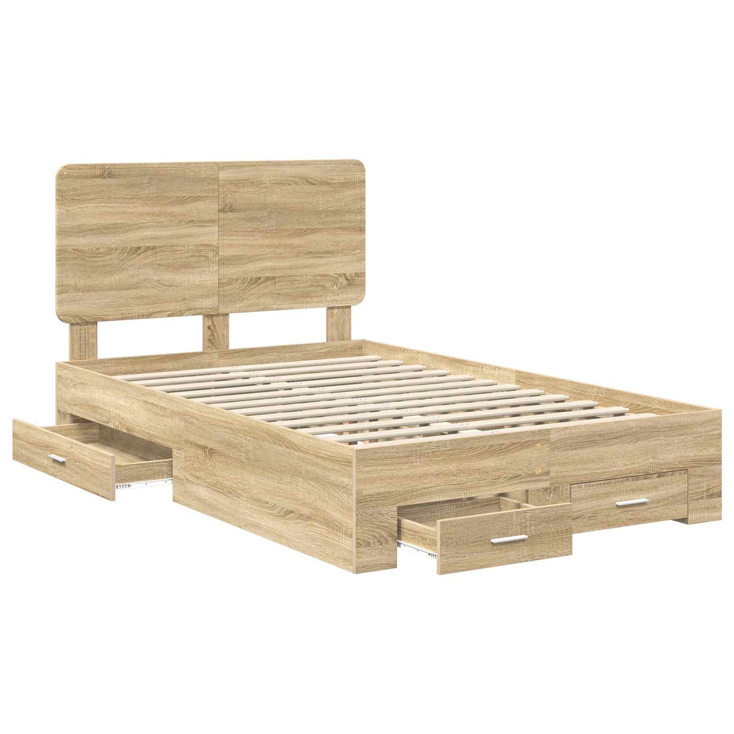 Sengestamme med skuff Sonoma eik 120 x 200 cm Konstruert tre