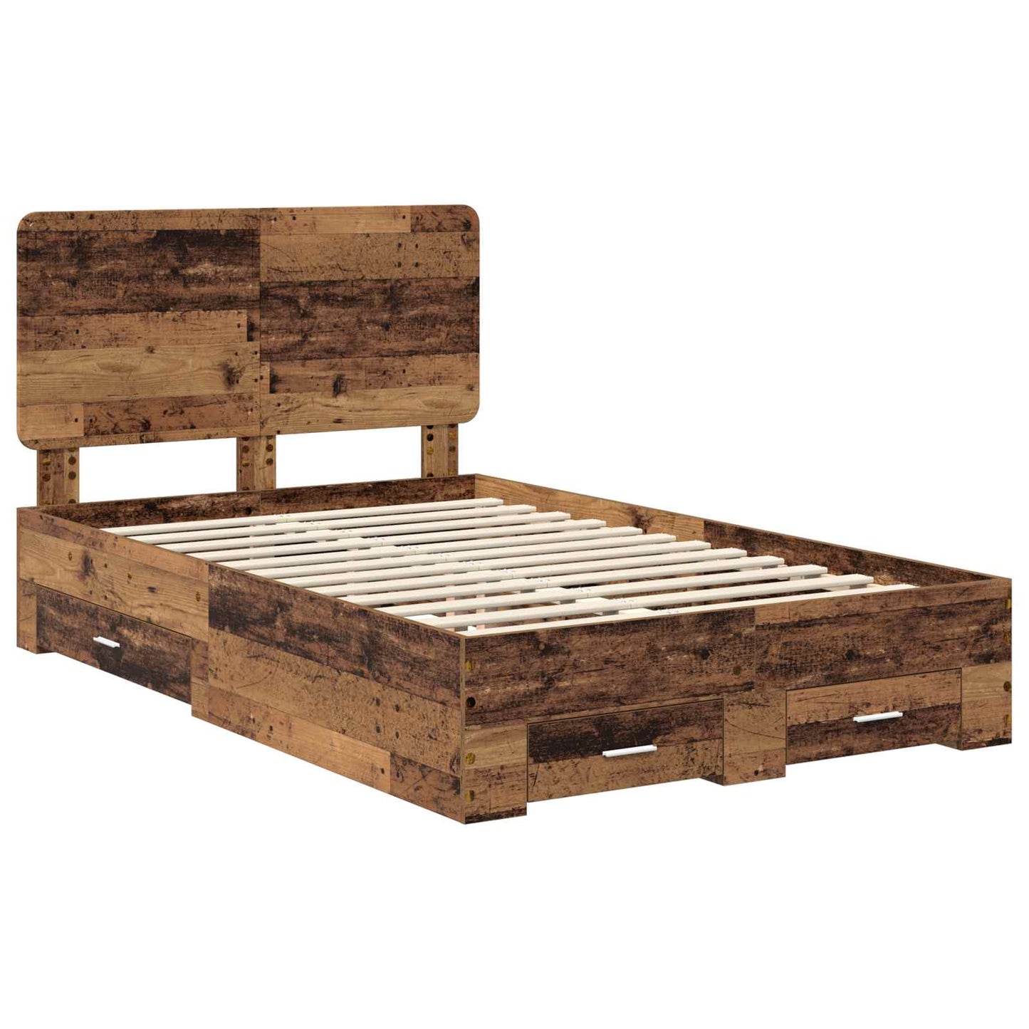 Sengestamme med skuff Gammelt tre 120 x 190 cm Konstruert tre
