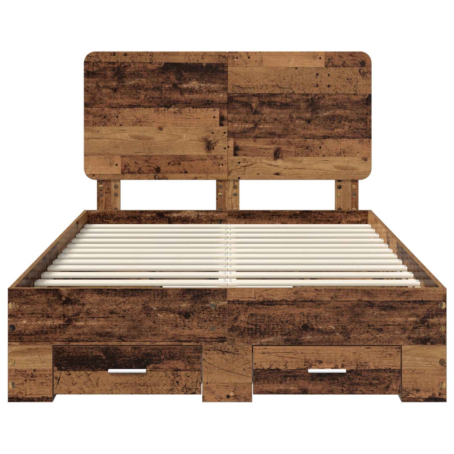 Sengestamme med skuff Gammelt tre 120 x 190 cm Konstruert tre