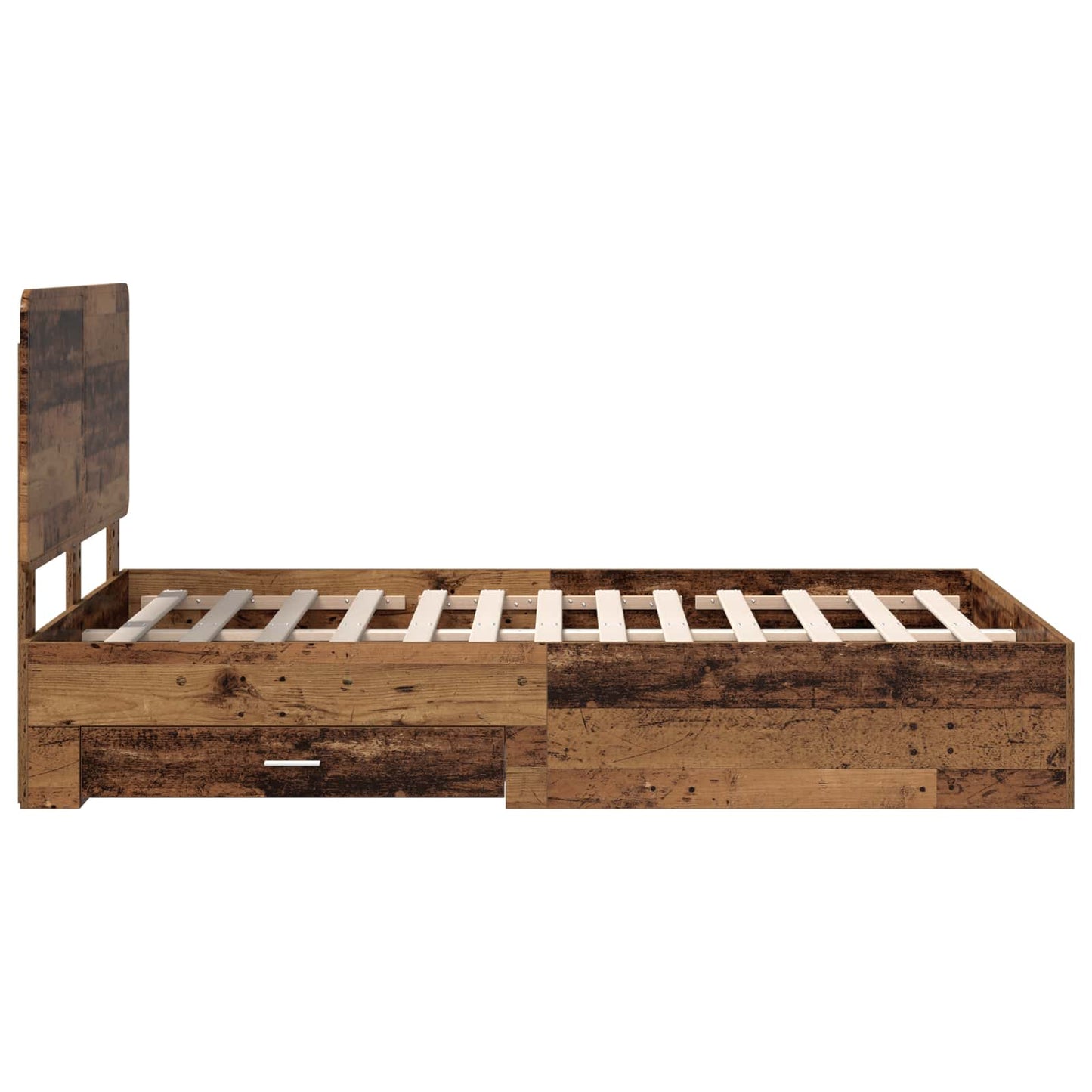Sengestamme med skuff Gammelt tre 120 x 190 cm Konstruert tre