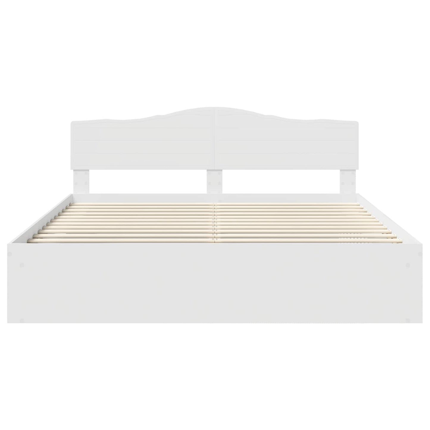 Sengestamme med hodegjerde Hvit 200 x 200 cm Massiv furu
