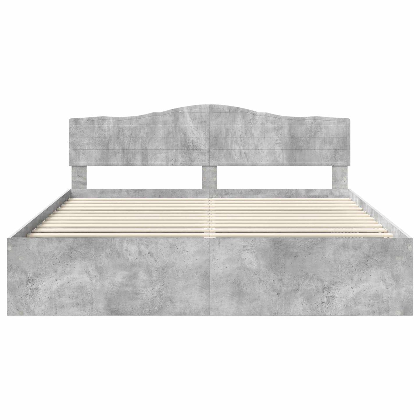 Sengestamme med hodegjerde Betong 180 x 200 cm Massiv furu