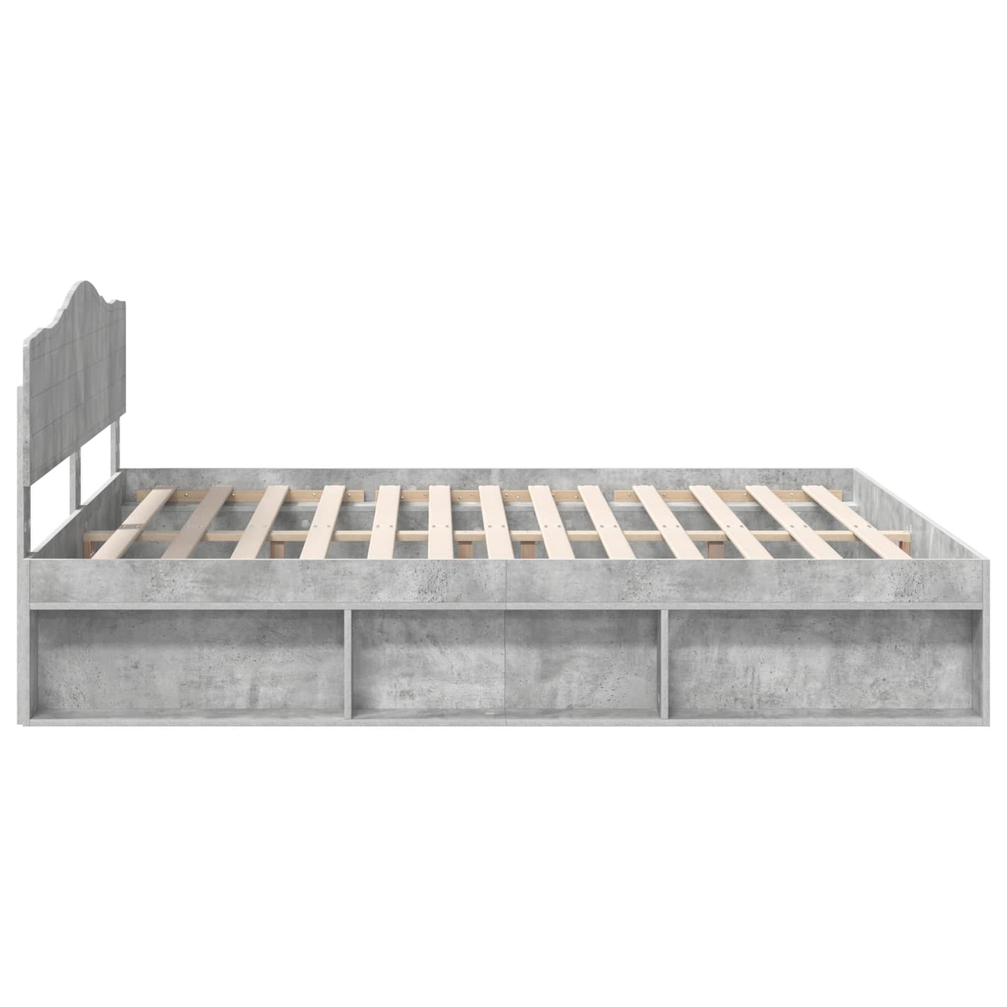 Sengestamme med hodegjerde Betong 180 x 200 cm Massiv furu