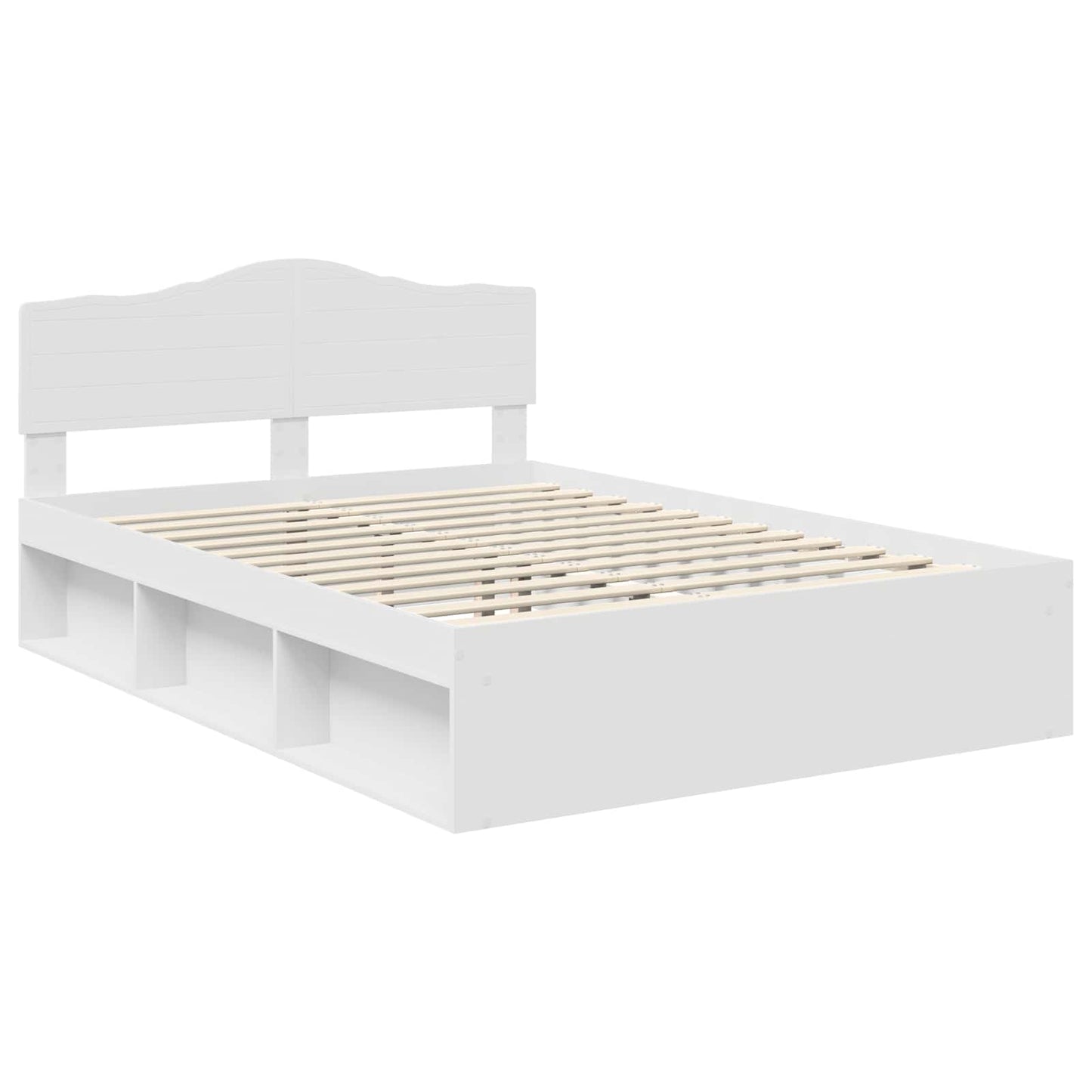 Sengestamme med hodegjerde Hvit 160 x 200 cm Massiv furu