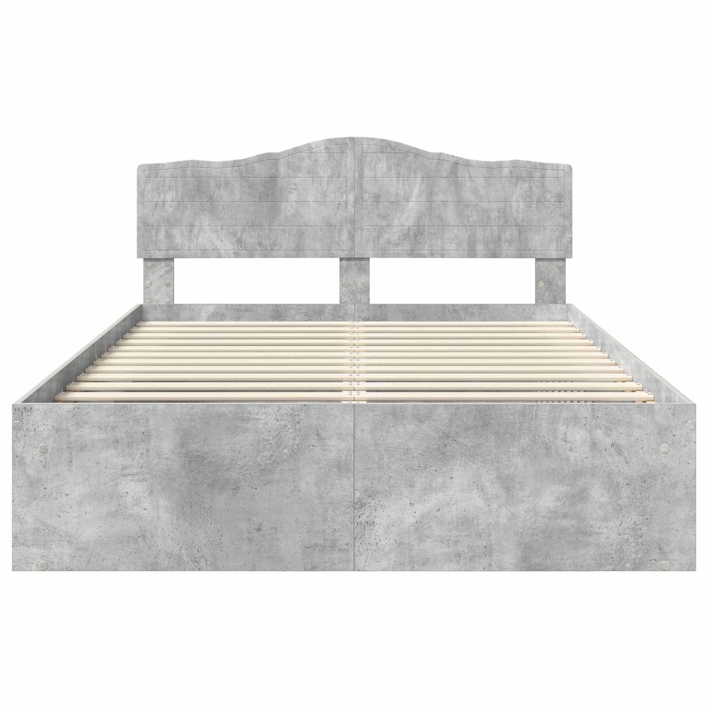 Sengestamme med hodegjerde Betong 160 x 200 cm Massiv furu