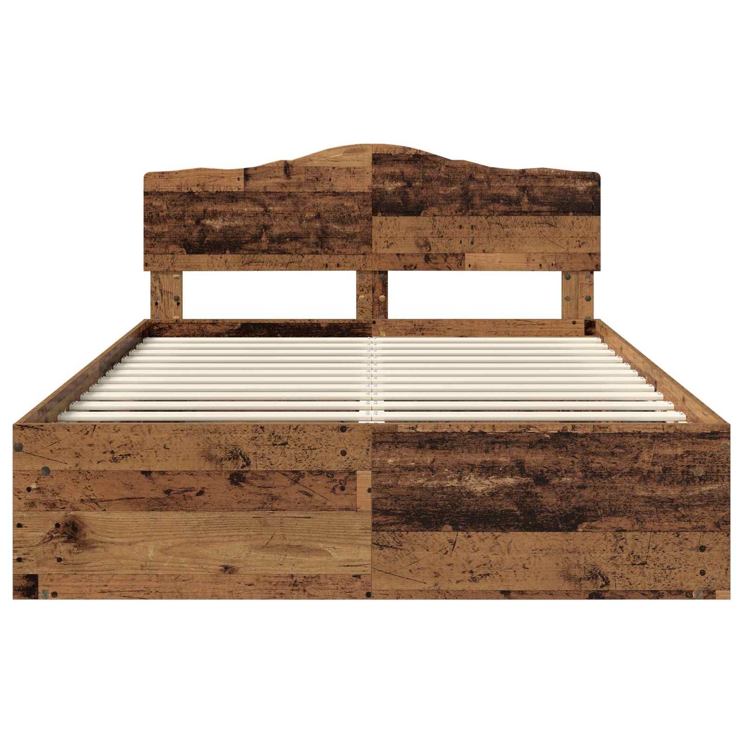 Sengestamme med hodegjerde Gammelt tre 150 x 200 cm Massiv furu