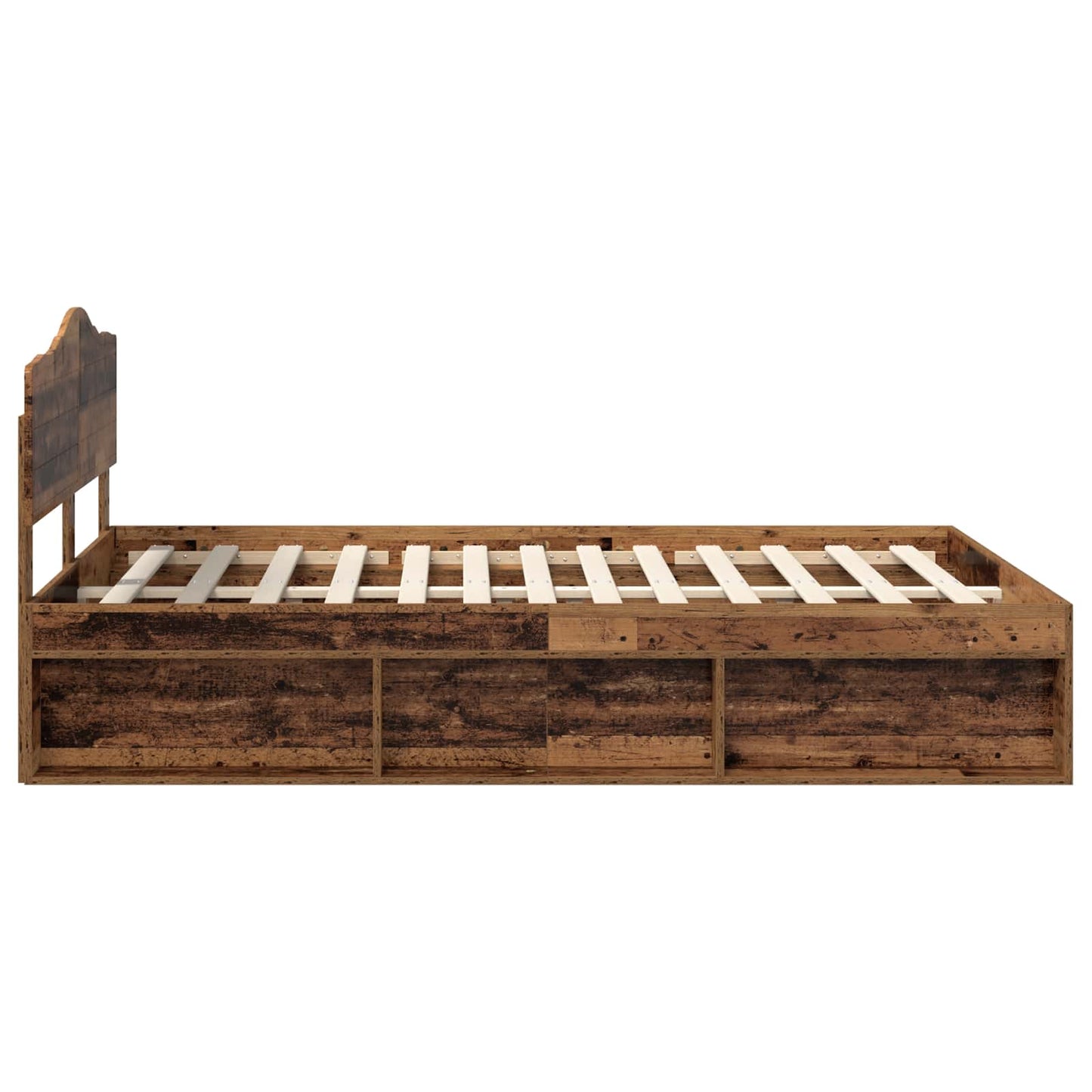 Sengestamme med hodegjerde Gammelt tre 150 x 200 cm Massiv furu