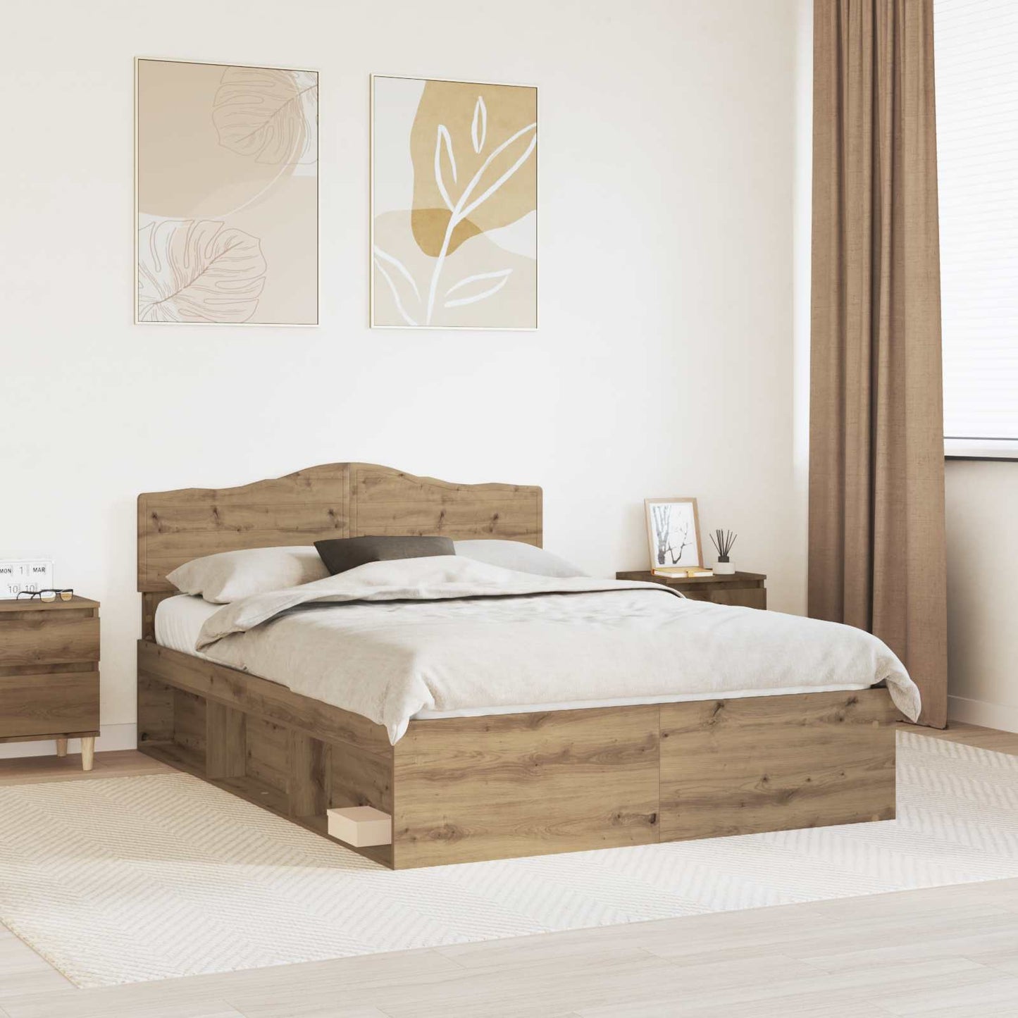 Sengestamme Kunstnerisk Eik 150 x 200 cm Massiv furu