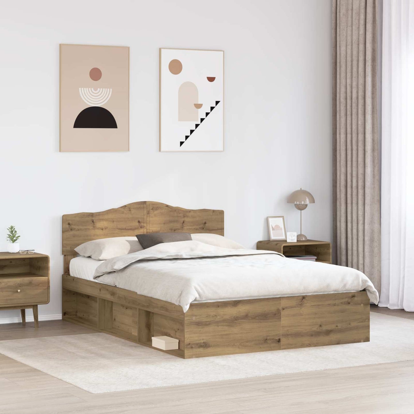 Sengestamme Kunstnerisk Eik 150 x 200 cm Massiv furu