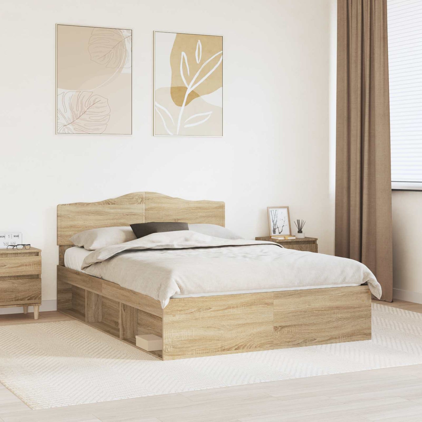 Sengestamme med hodegjerde Sonoma 140 x 200 cm Massiv furu