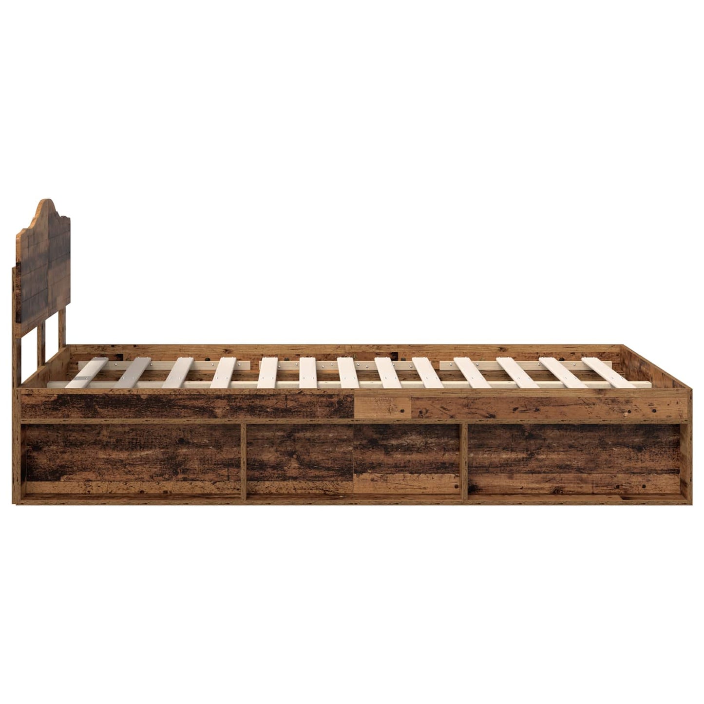Sengestamme med hodegjerde Gammelt tre 135 x 190 cm Massiv furu