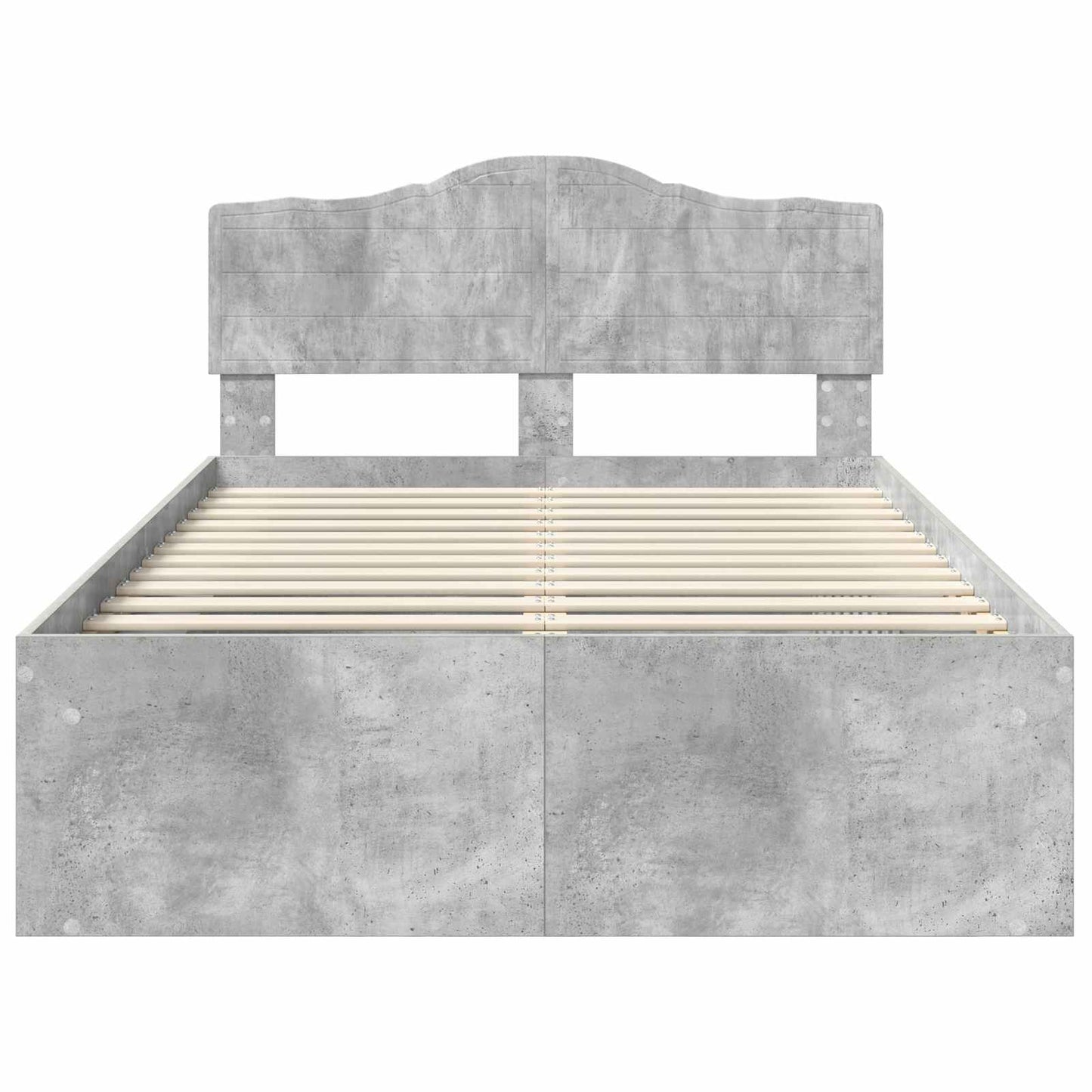 Sengestamme med hodegjerde Betong 120 x 200 cm Massiv furu