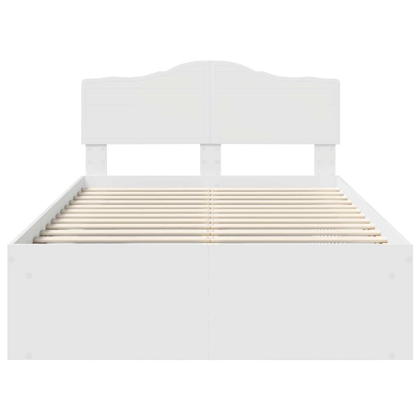 Sengestamme med hodegjerde Hvit 120 x 190 cm Massiv furu