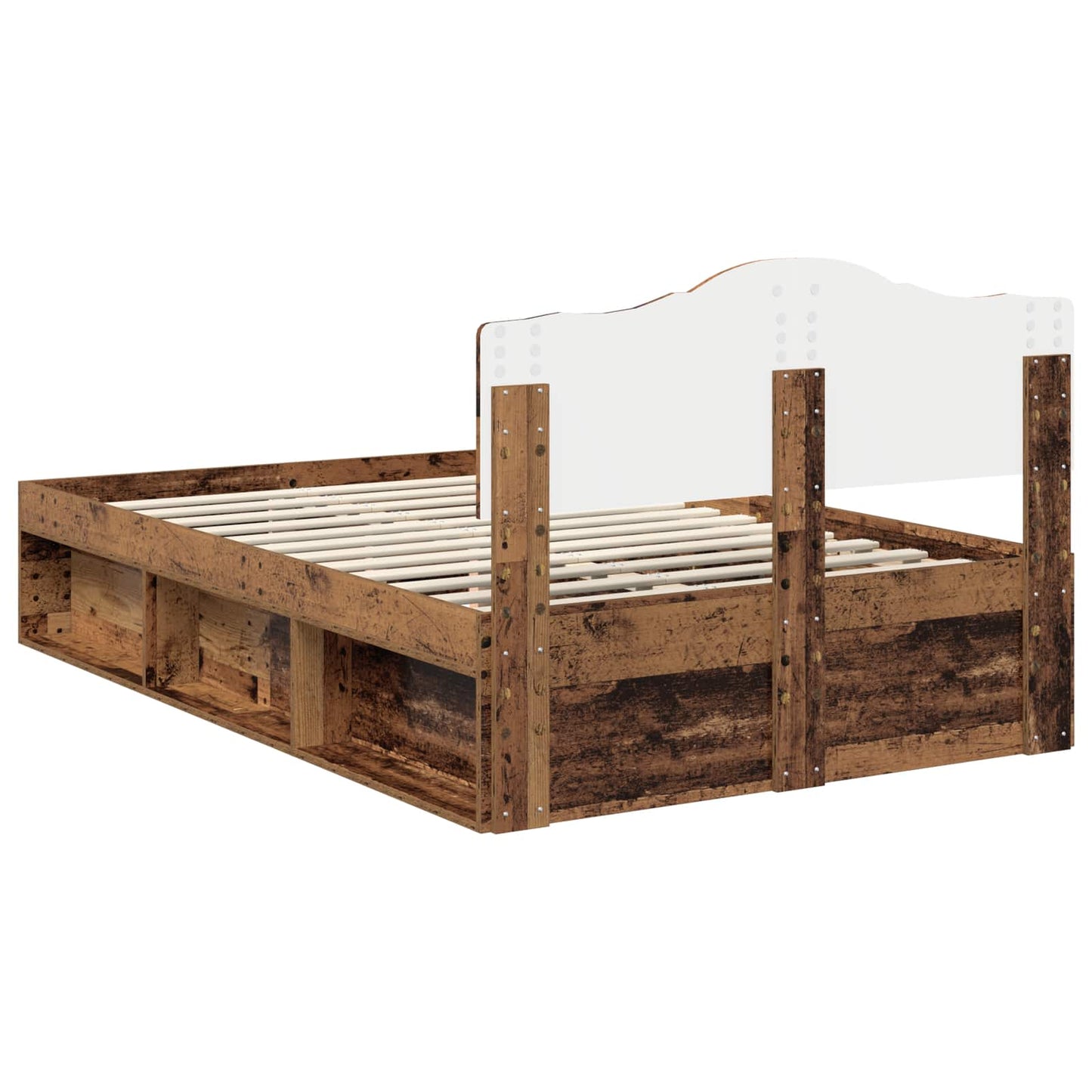 Sengestamme med hodegjerde Gammelt tre 120 x 190 cm Massiv furu