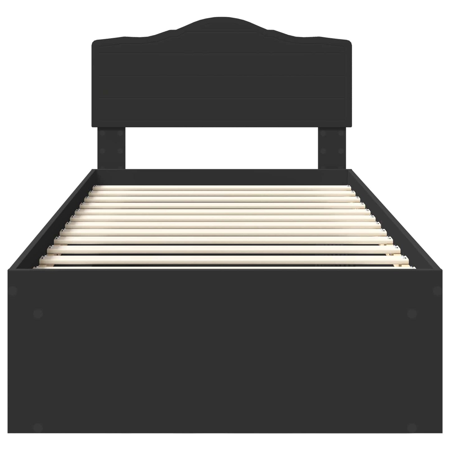 Sengestamme med hodegjerde Svart 100 x 200 cm Massiv furu