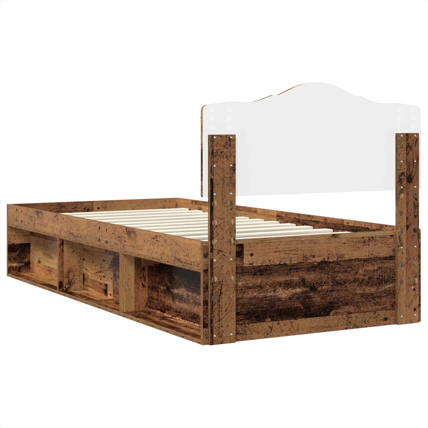 Sengestamme med hodegjerde Gammelt tre 100 x 200 cm Massiv furu