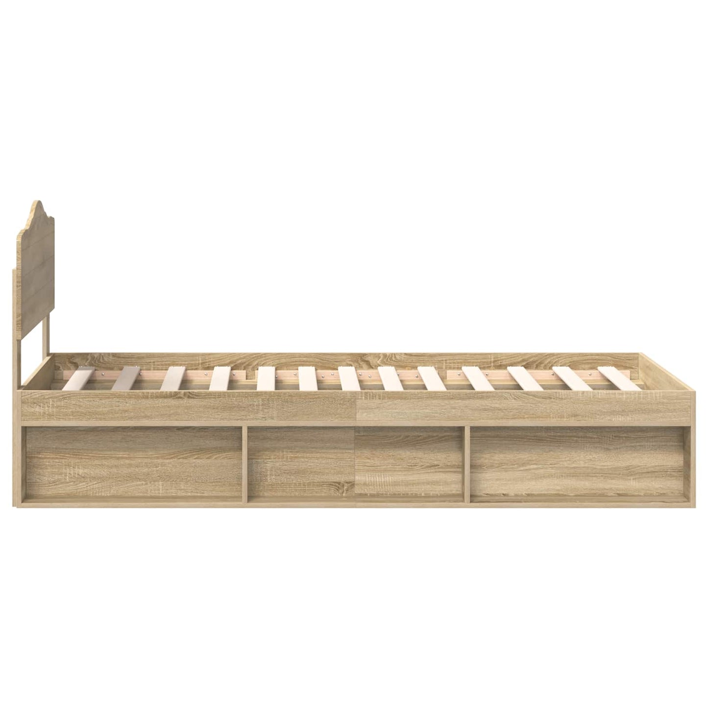 Sengestamme med hodegjerde Sonoma eik 75 x 190 cm Massiv furu
