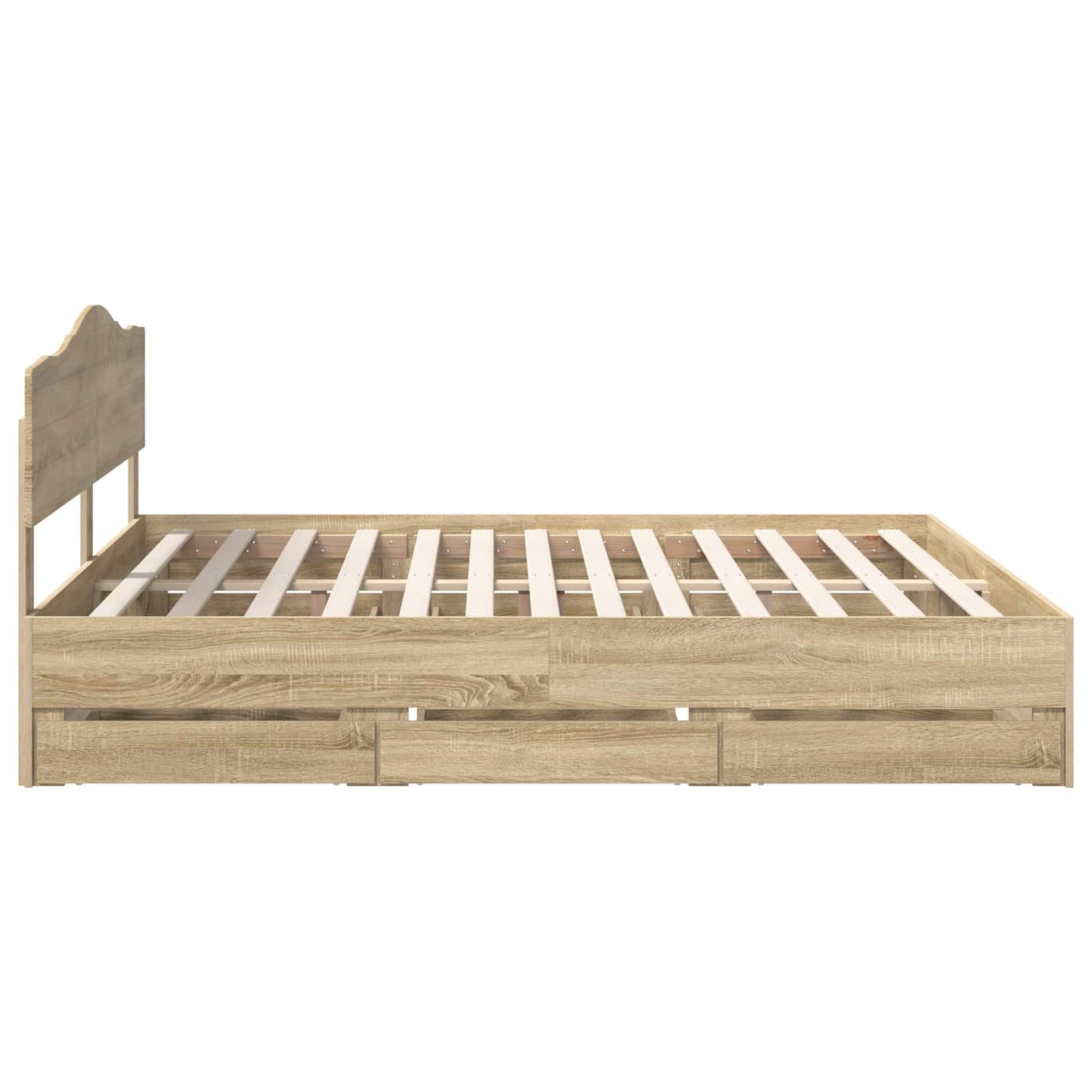 Sengestamme med skuff Sonoma eik 200 x 200 cm Ingeniørtre