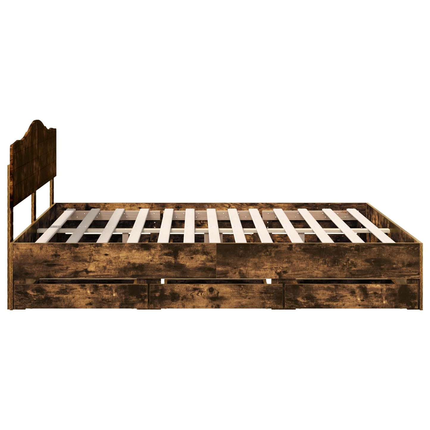 Sengestamme med skuff Røkt eik 180 x 200 cm Ingeniørtre
