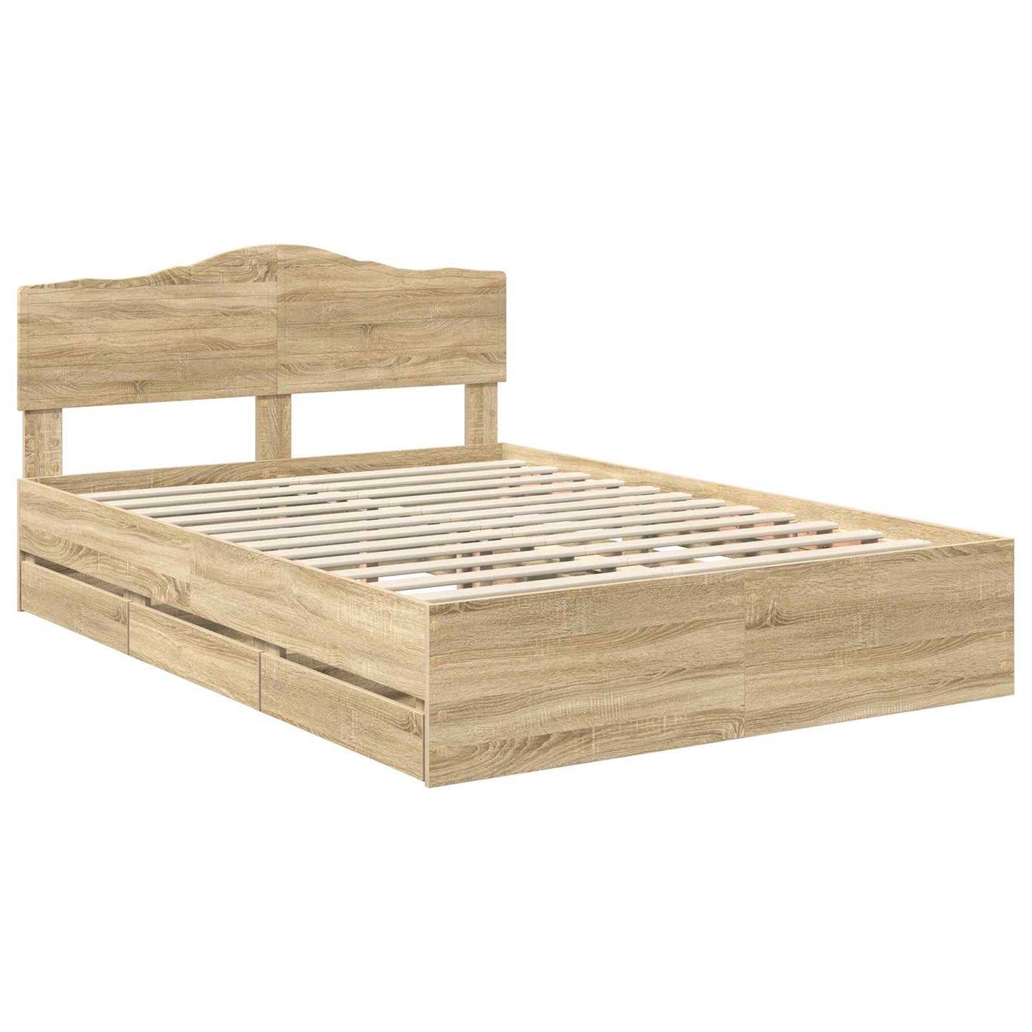 Sengestamme med skuff Sonoma eik 160 x 200 cm Ingeniørtre
