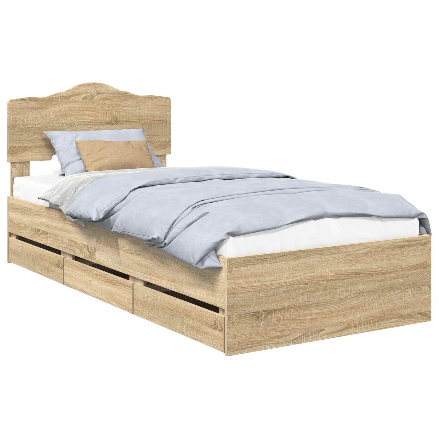 Sengestamme med skuff Sonoma eik 90 x 200 cm Ingeniørtre