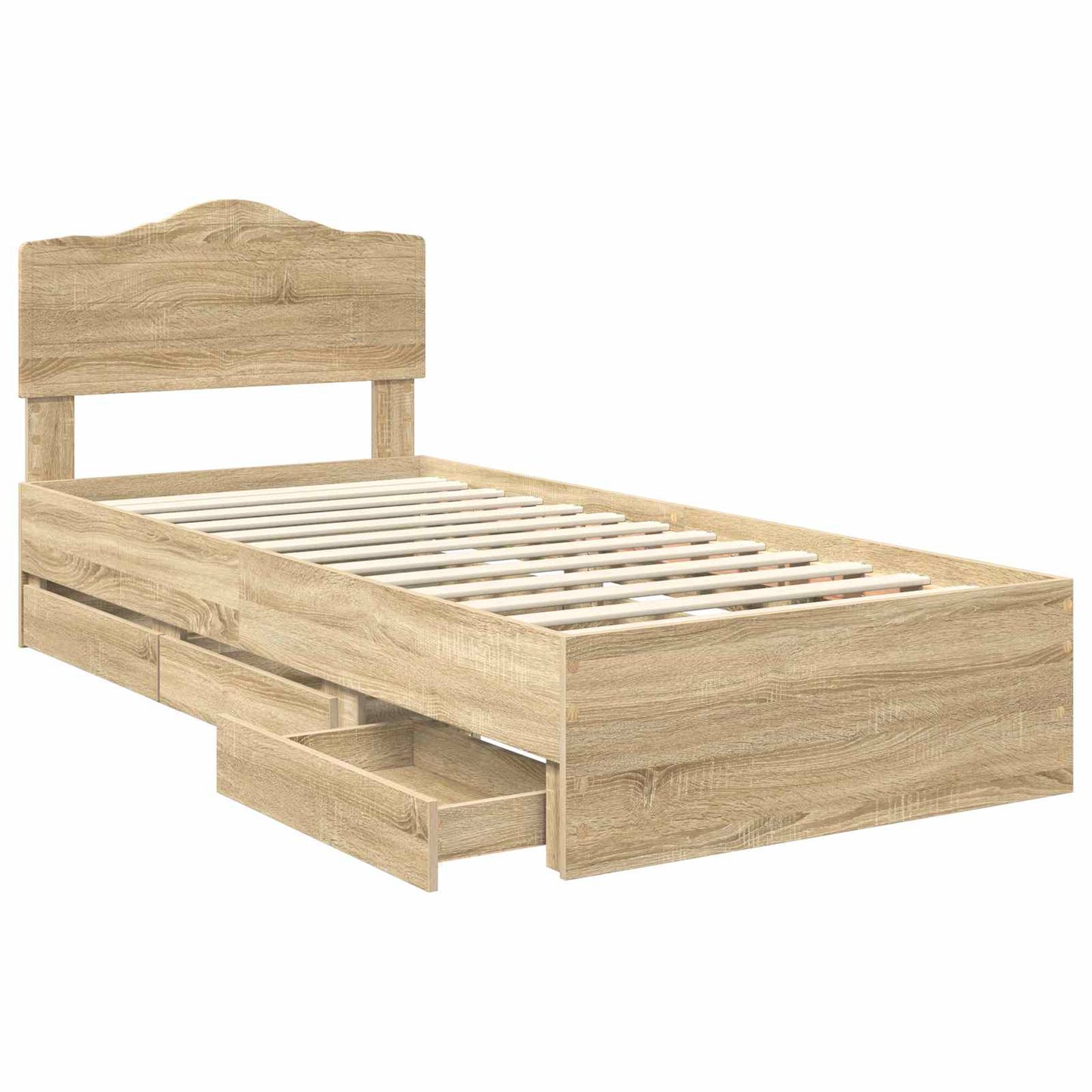 Sengestamme med skuff Sonoma eik 90 x 200 cm Ingeniørtre