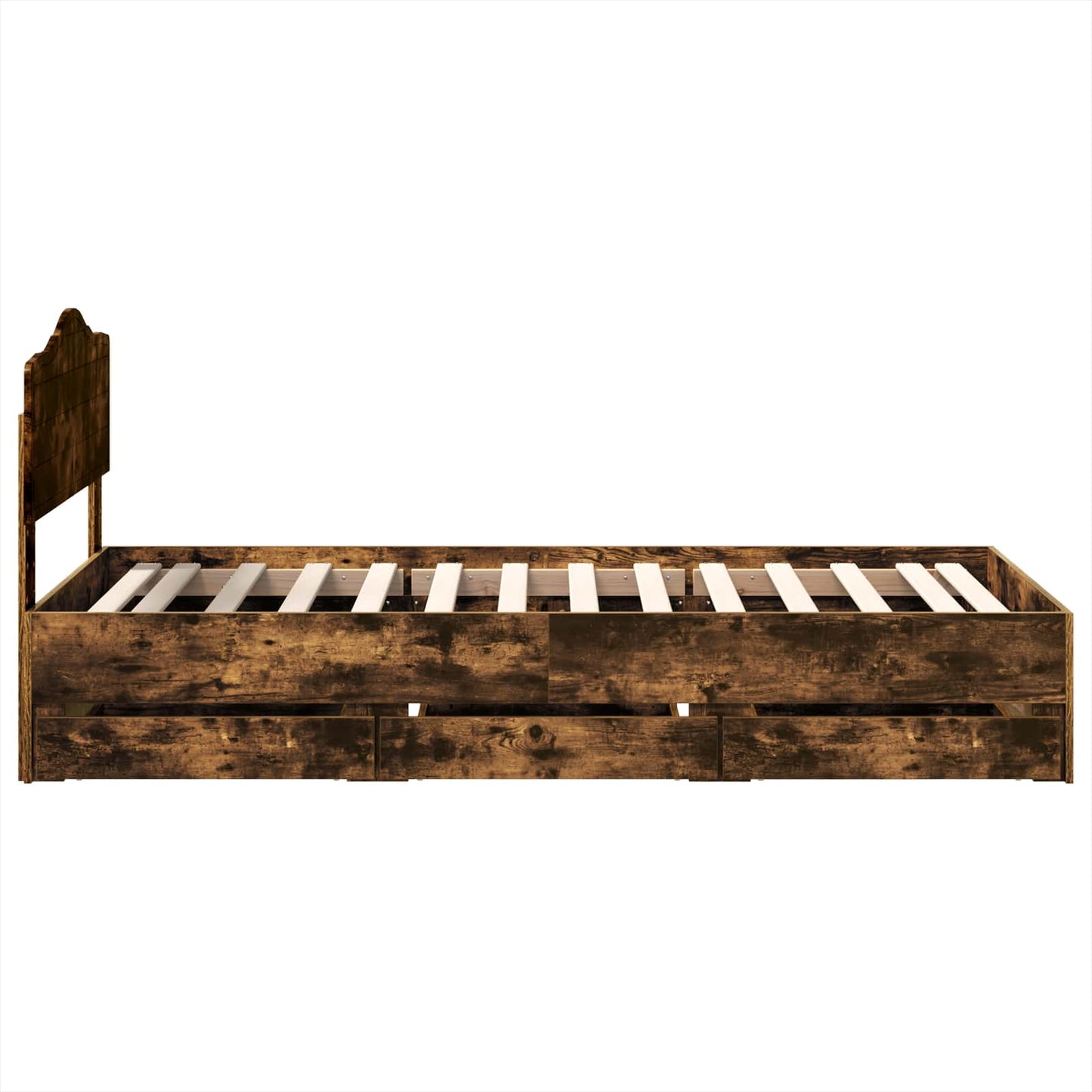 Sengestamme med skuff Røkt eik 90 x 200 cm Ingeniørtre