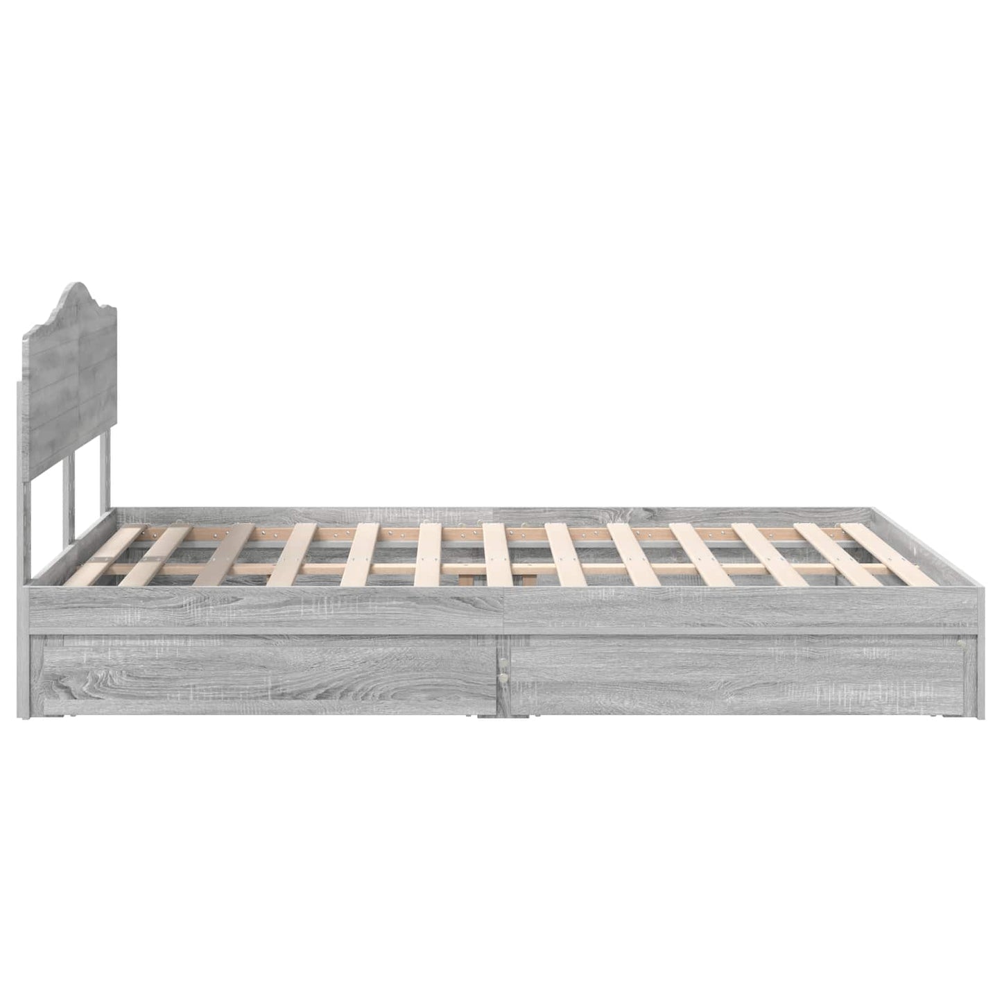 Seng med Oppbevaring Grå Sonoma 160 x 200 cm Konstruert tre