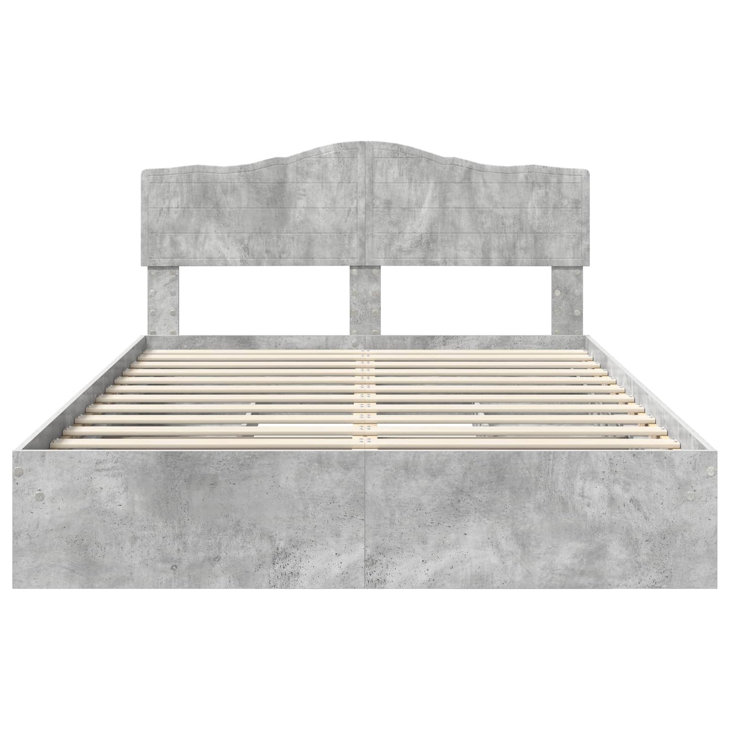 Seng med Oppbevaring Betonggrå 150 x 200 cm Konstruert tre