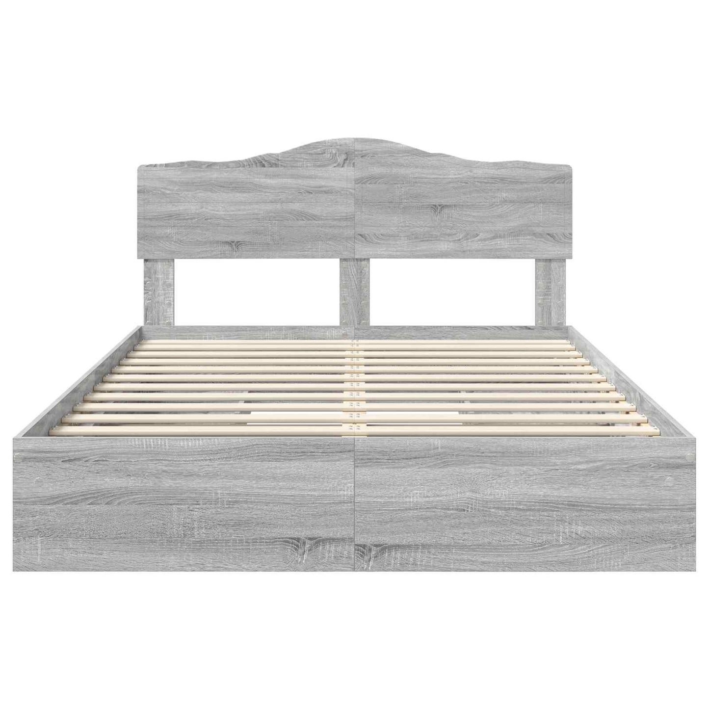 Seng med Oppbevaring Grå Sonoma 140 x 200 cm Konstruert tre