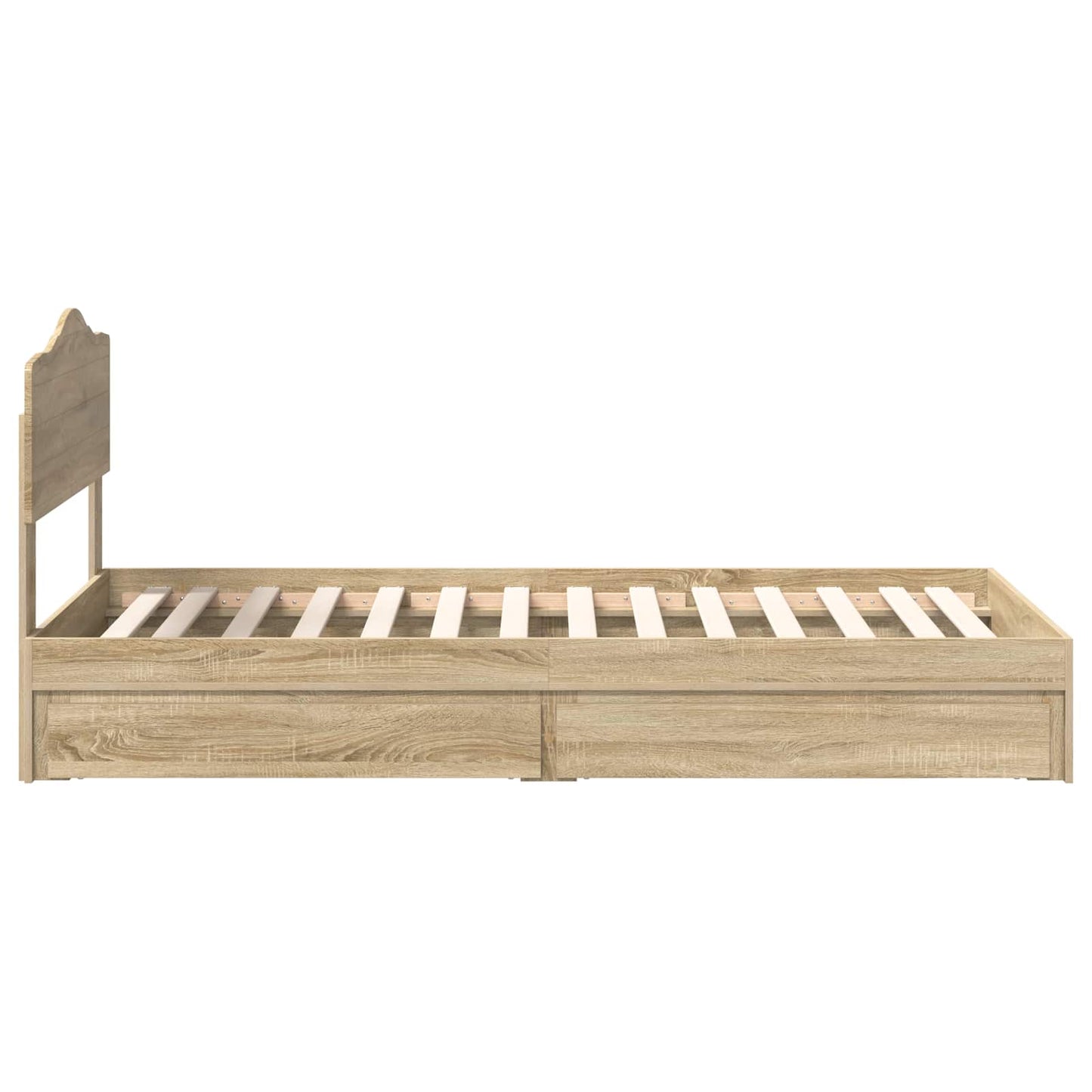 Seng med Oppbevaring Sonoma eik 90 x 200 cm Konstruert tre