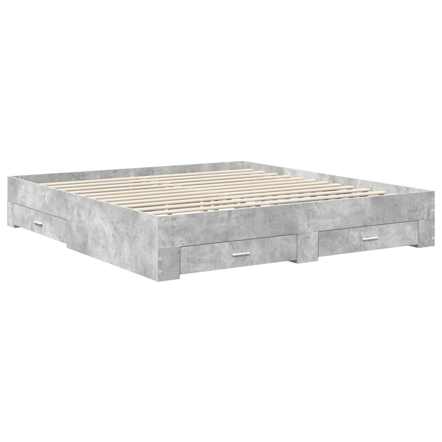 Sengestamme med skuff Betonggrå 200 x 200 cm Konstruert tre